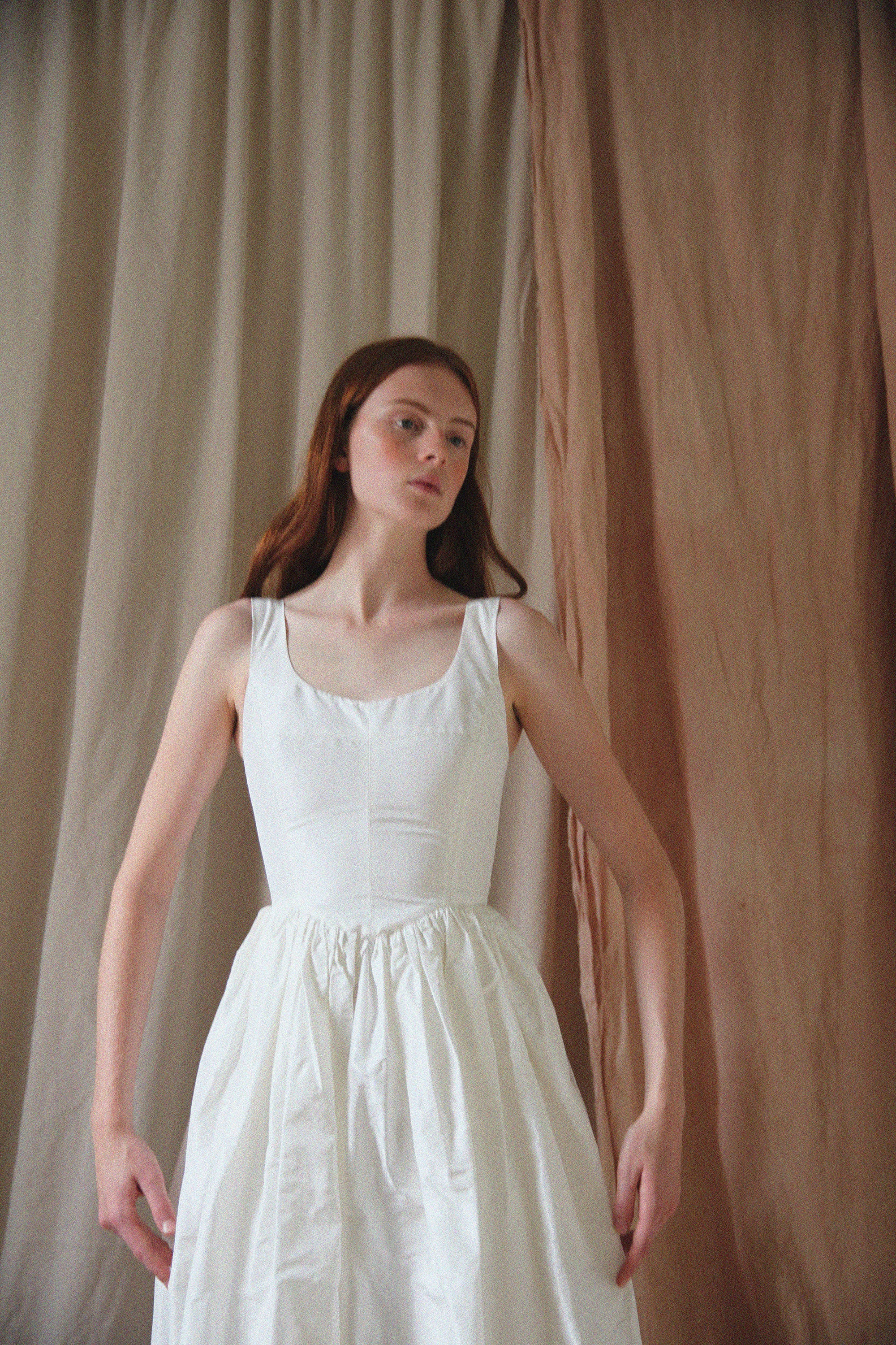 Hemlock Gown - Alabaster Silk Taffeta