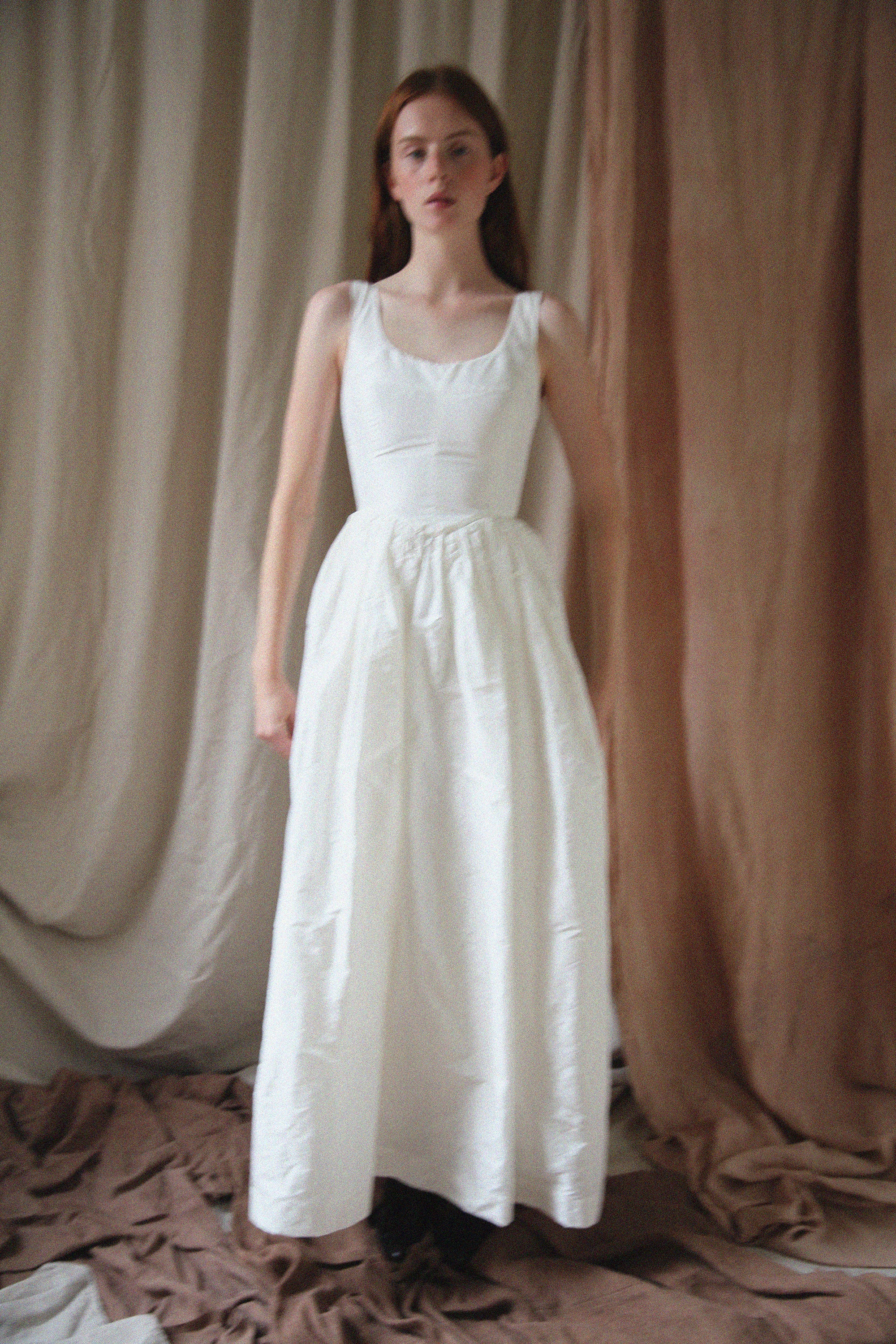 Hemlock Gown - Alabaster Silk Taffeta