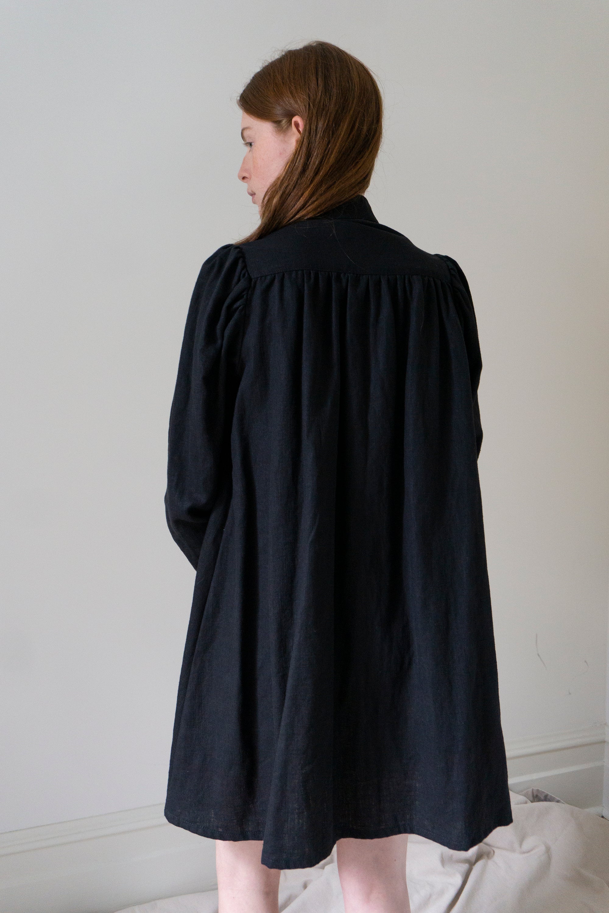 Robe en lin Jeanne - Noir