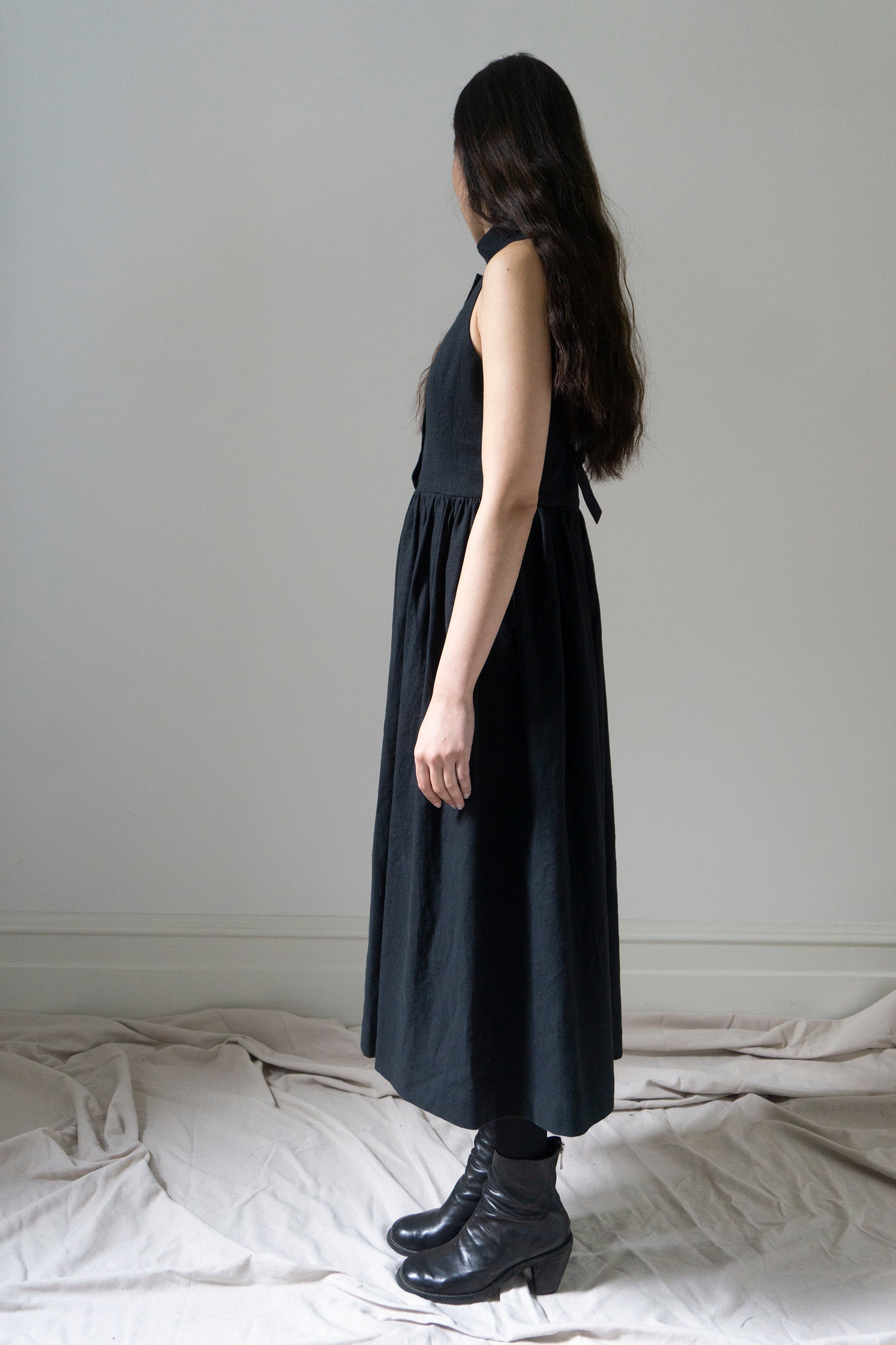 Madeleine Linen Dress - Black