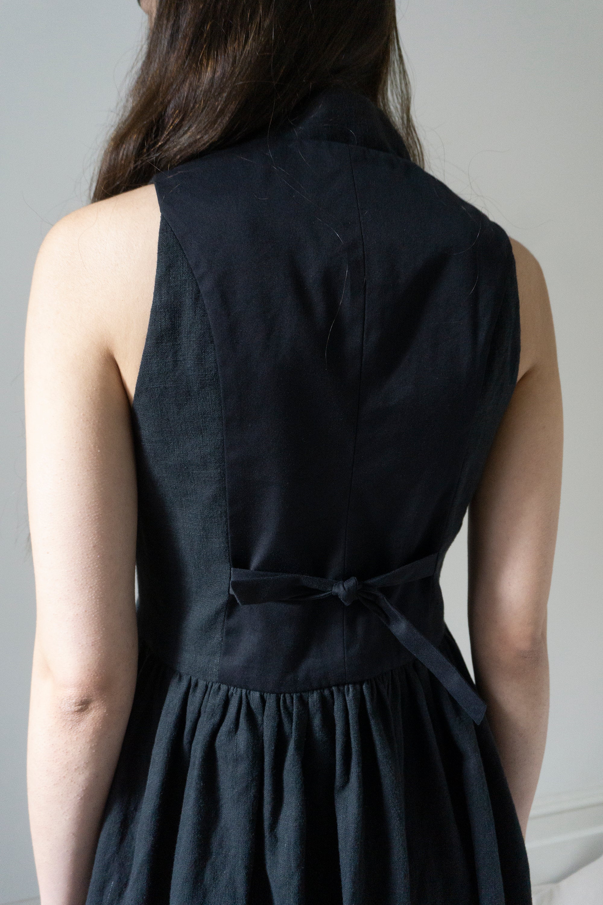 Robe en lin Madeleine - Noir