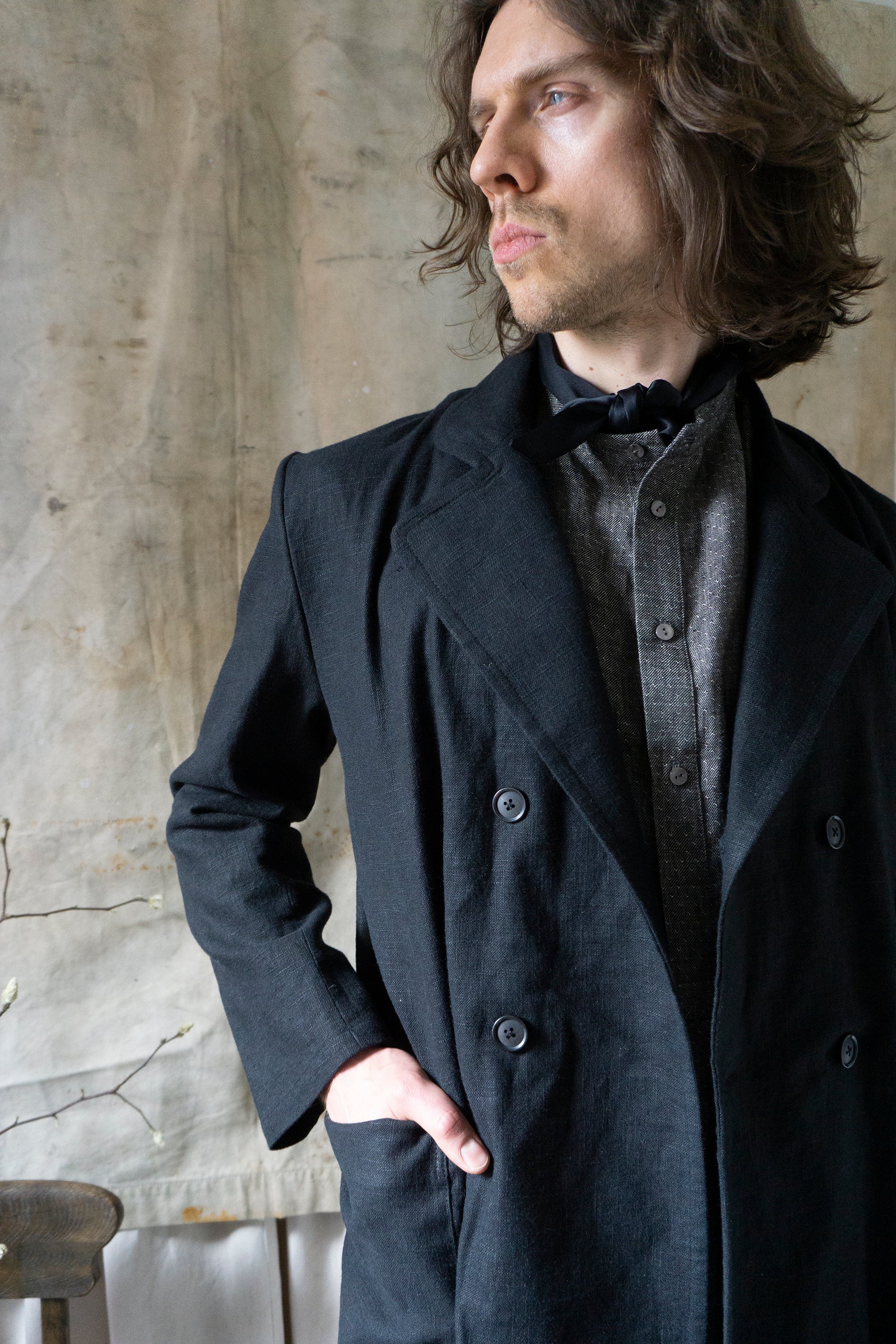 Mallarmé Linen Jacket - Black