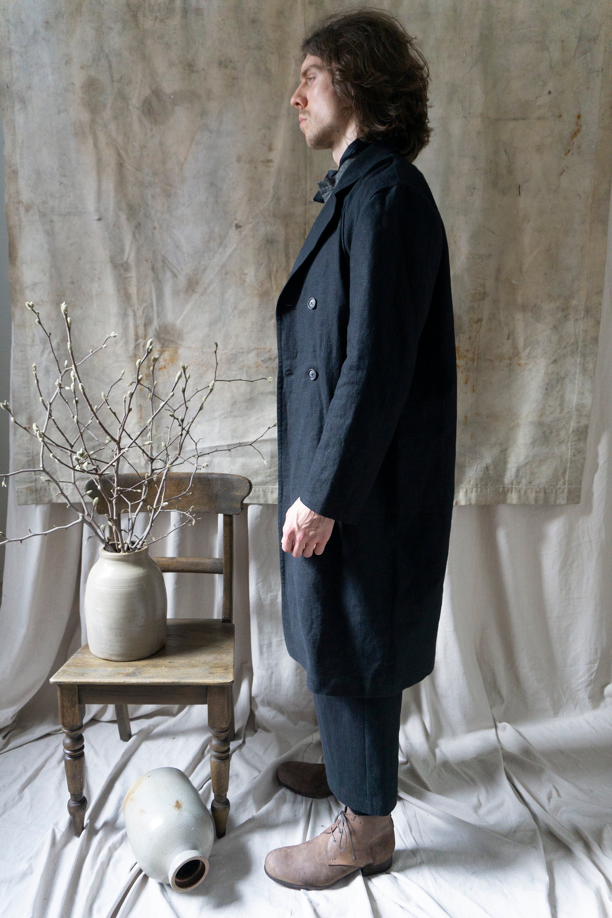 Mallarmé Linen Jacket - Black