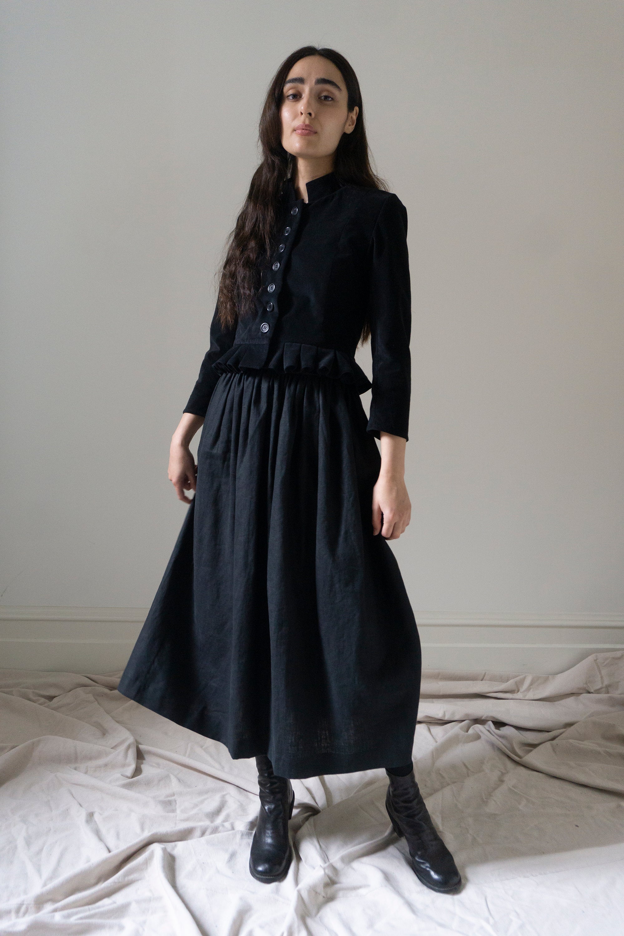 Marla Linen Skirt - Black