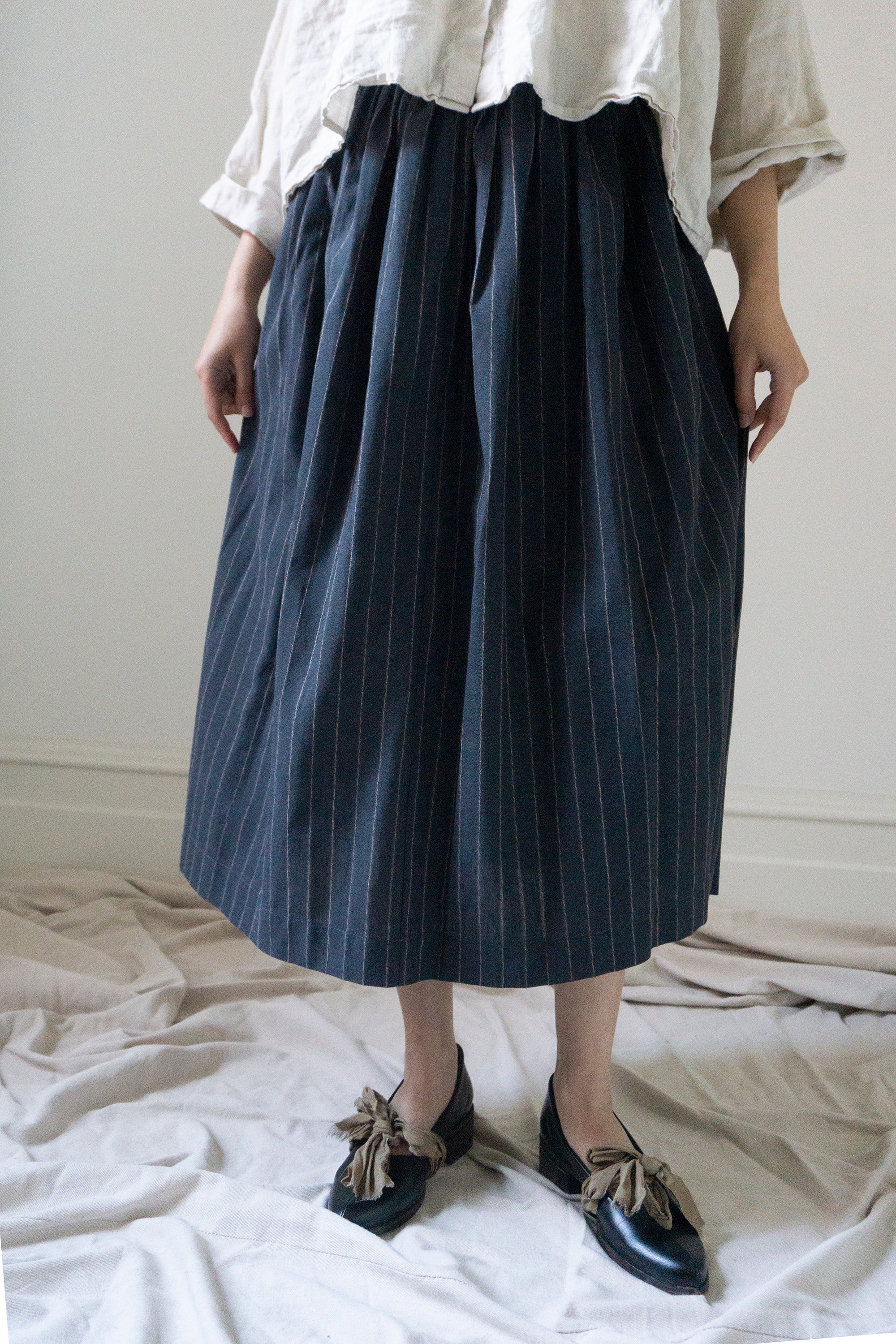 Marla Linen Skirt - Stripe