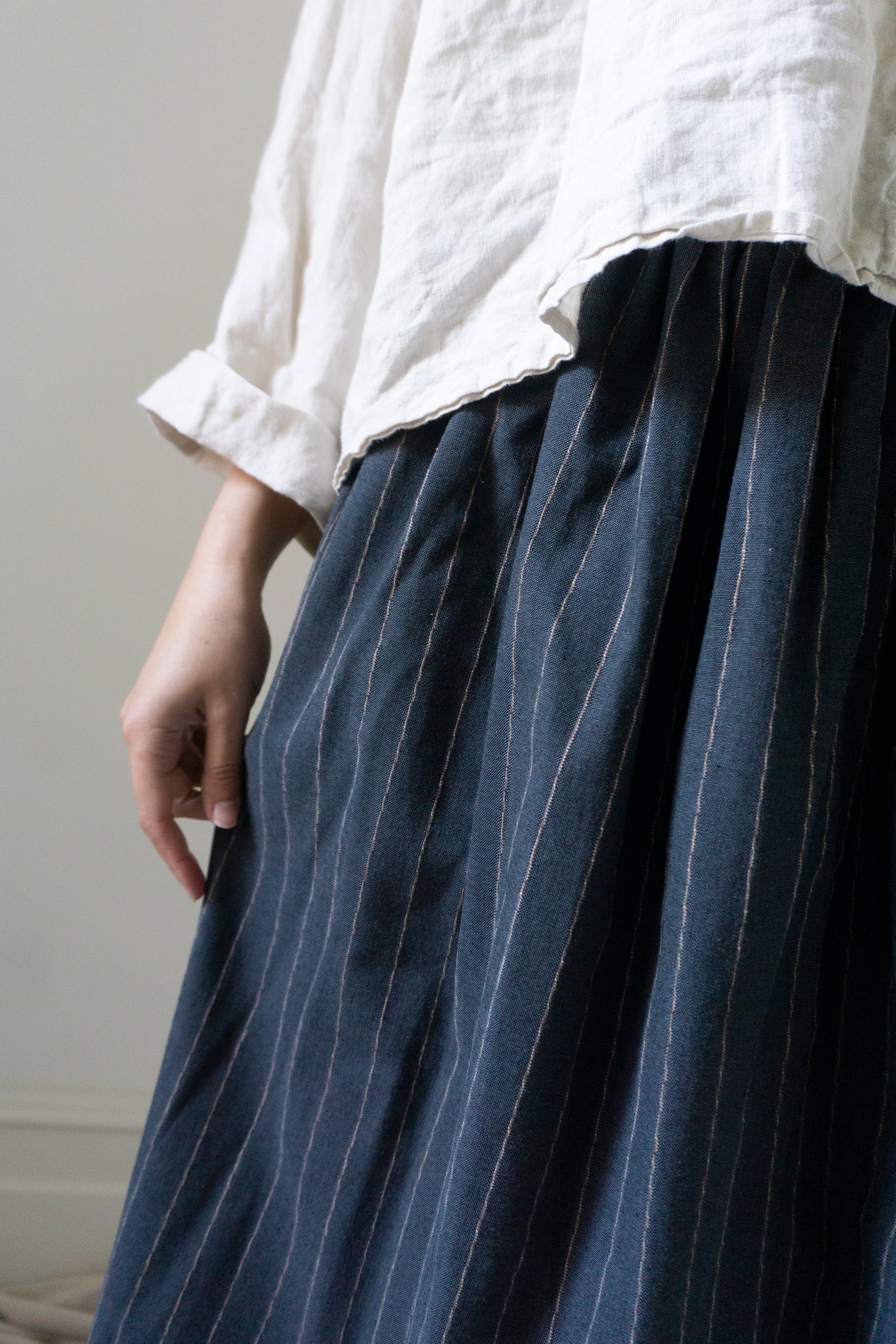 Marla Linen Skirt - Stripe