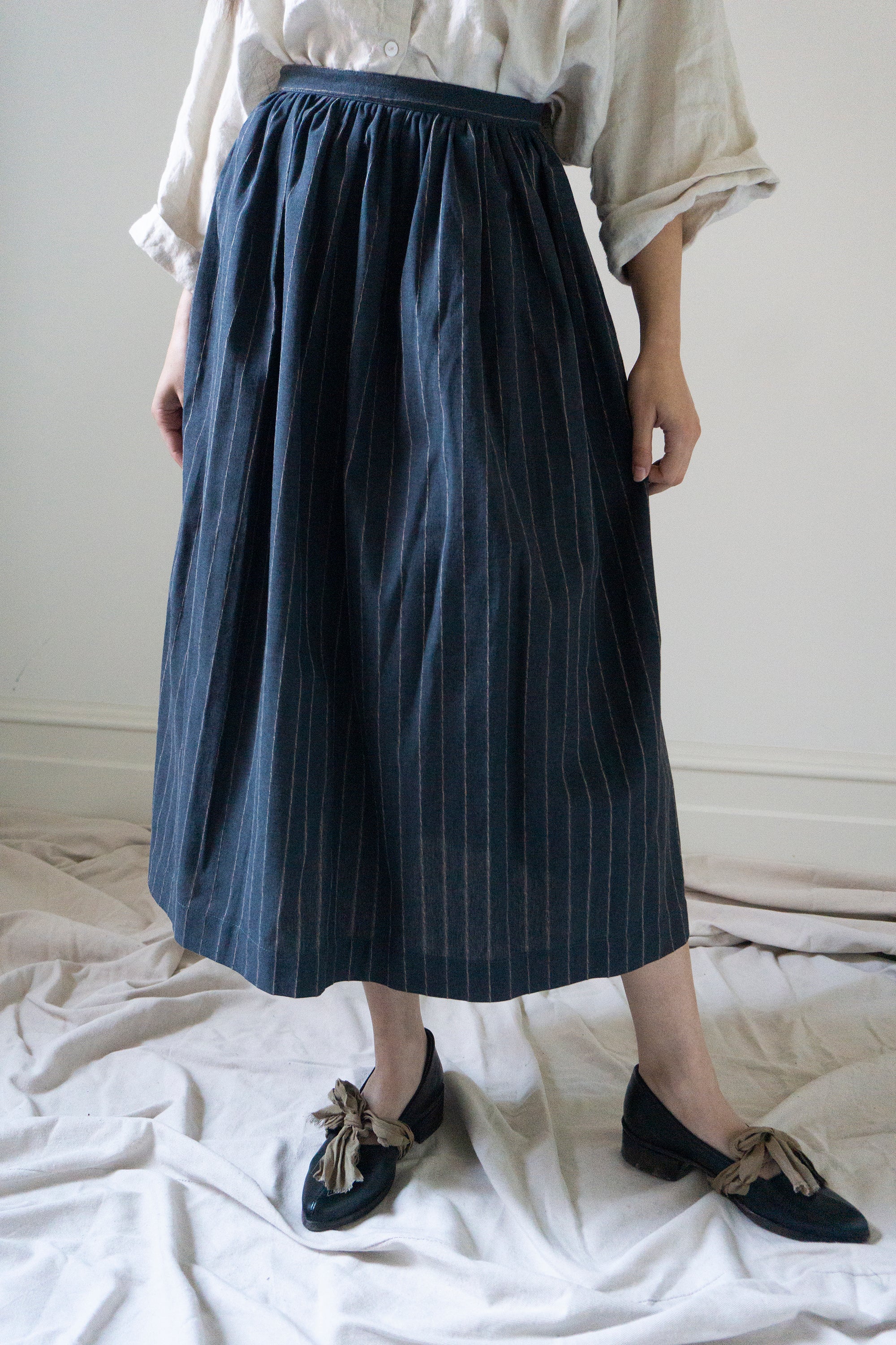 Marla Linen Skirt - Stripe