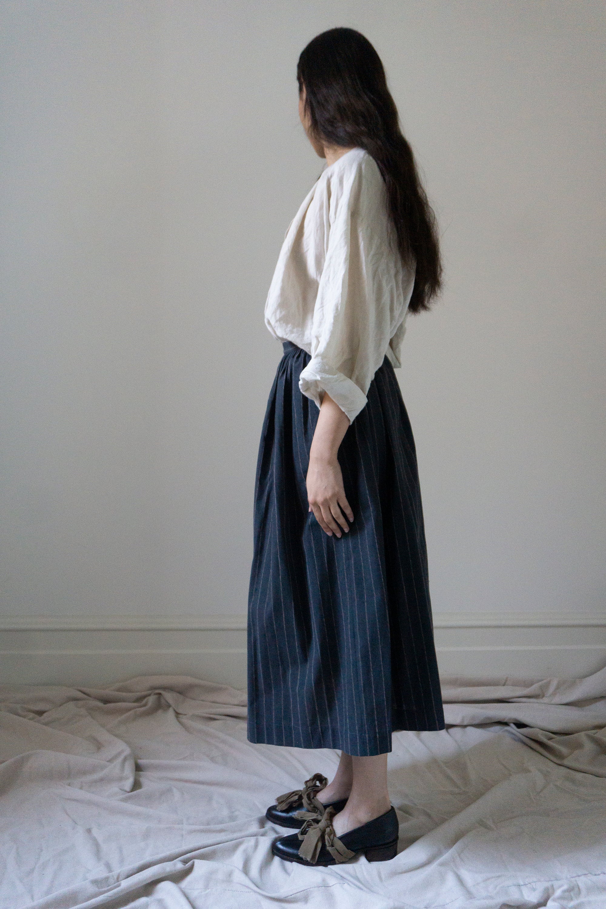 Marla Linen Skirt - Stripe