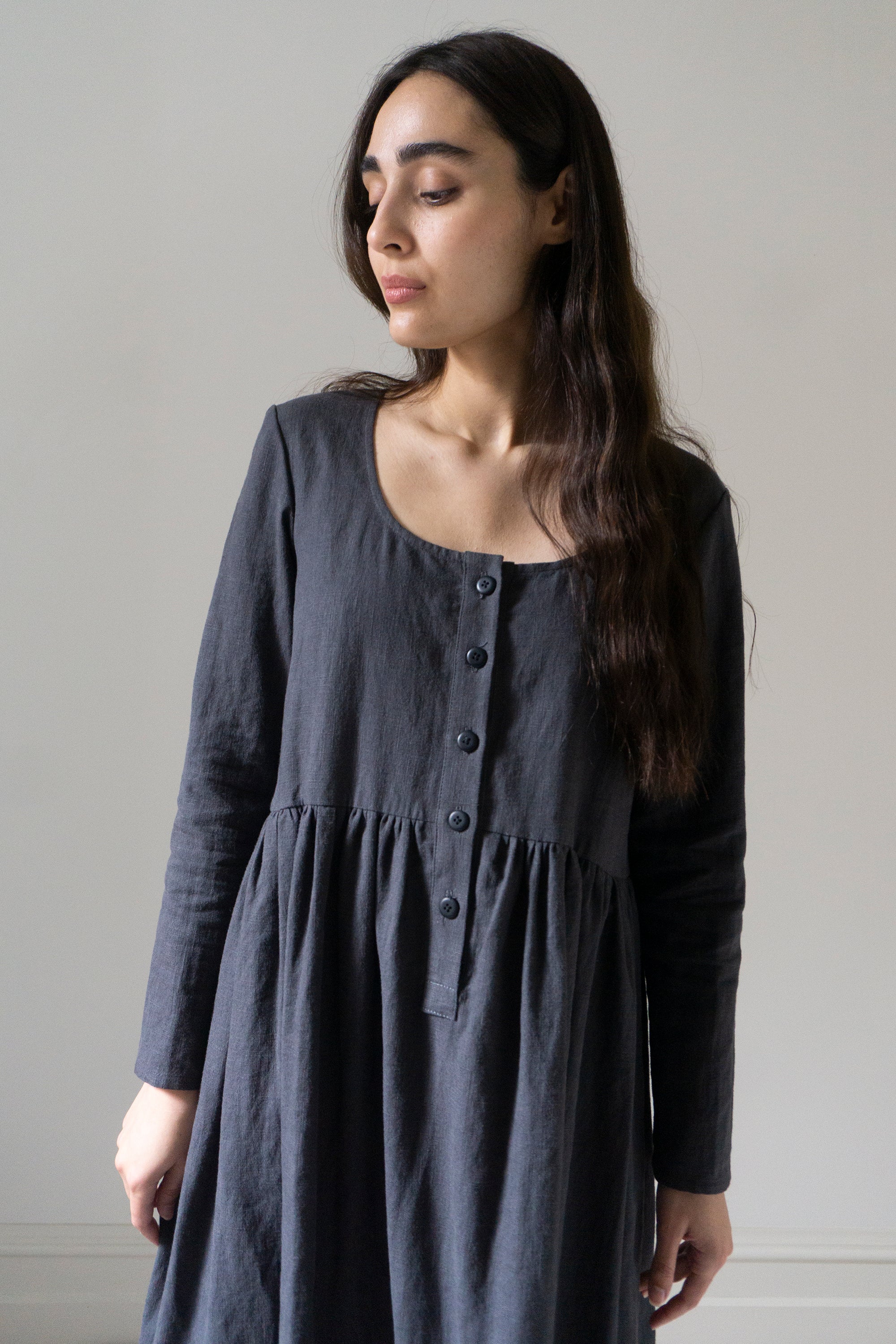 Mona Linen Dress - Slate