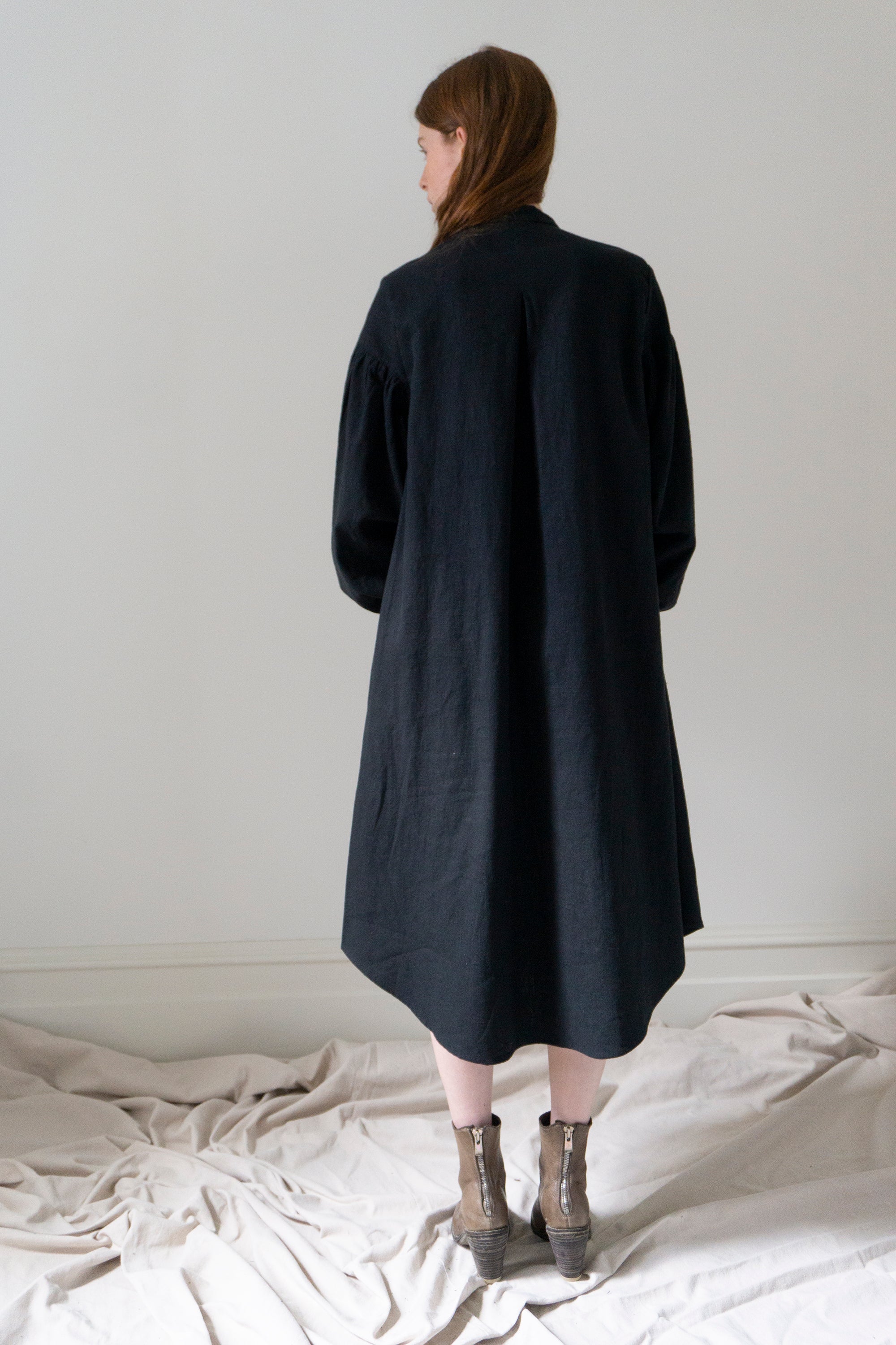 Nadine Linen Dress - Black