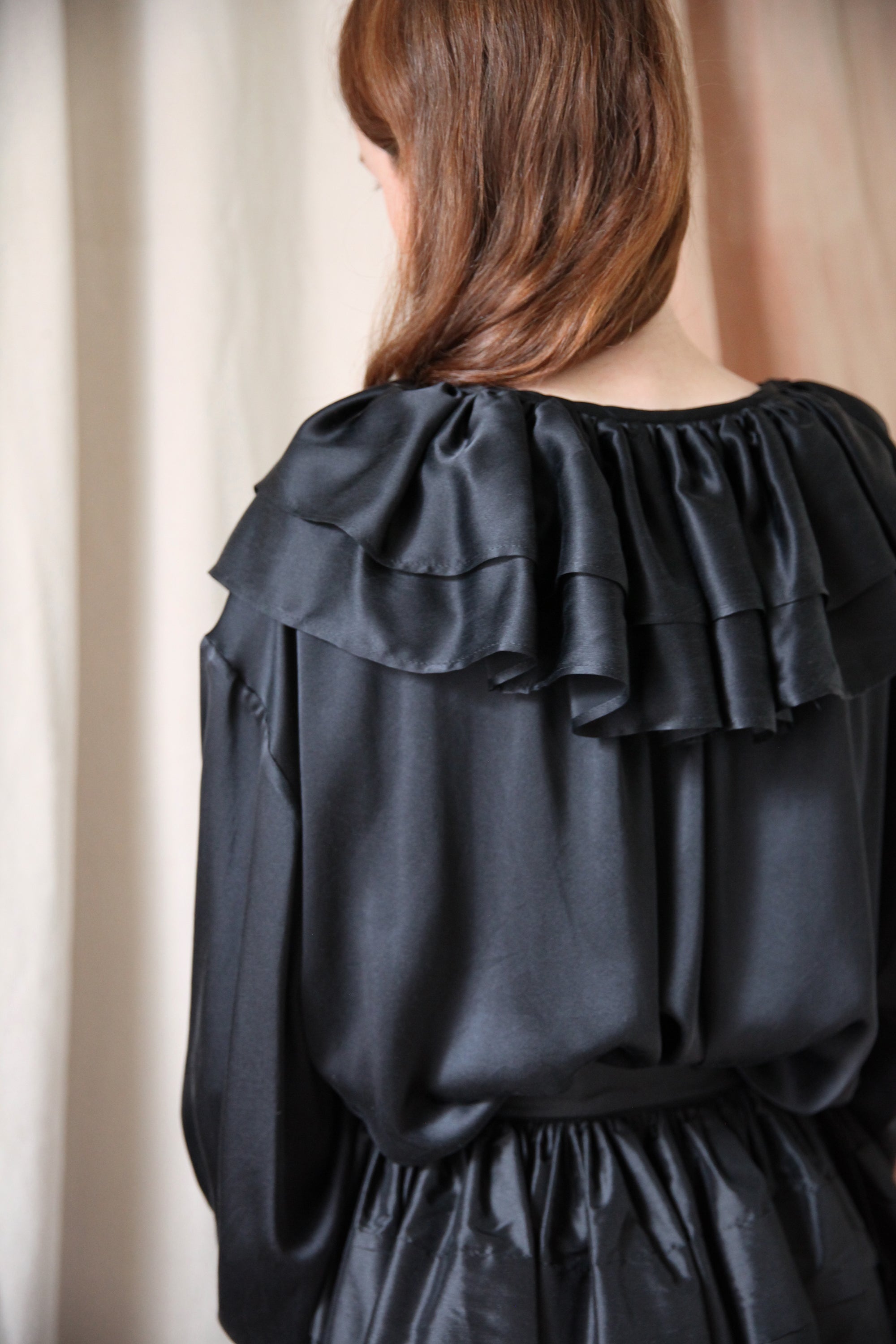 Rosario Blouse - Black Silk Charmeuse