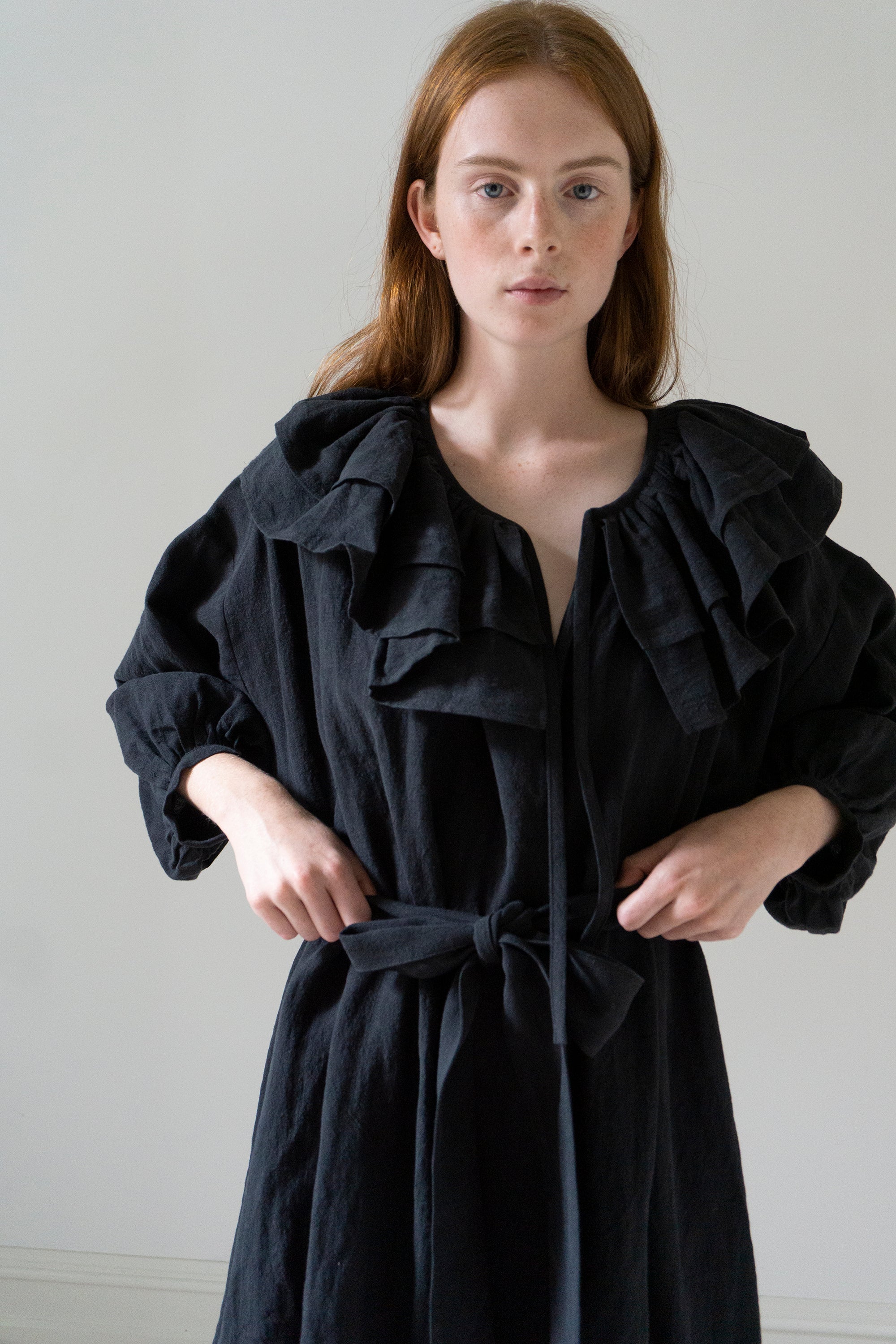 Rosario Linen Dress - Black