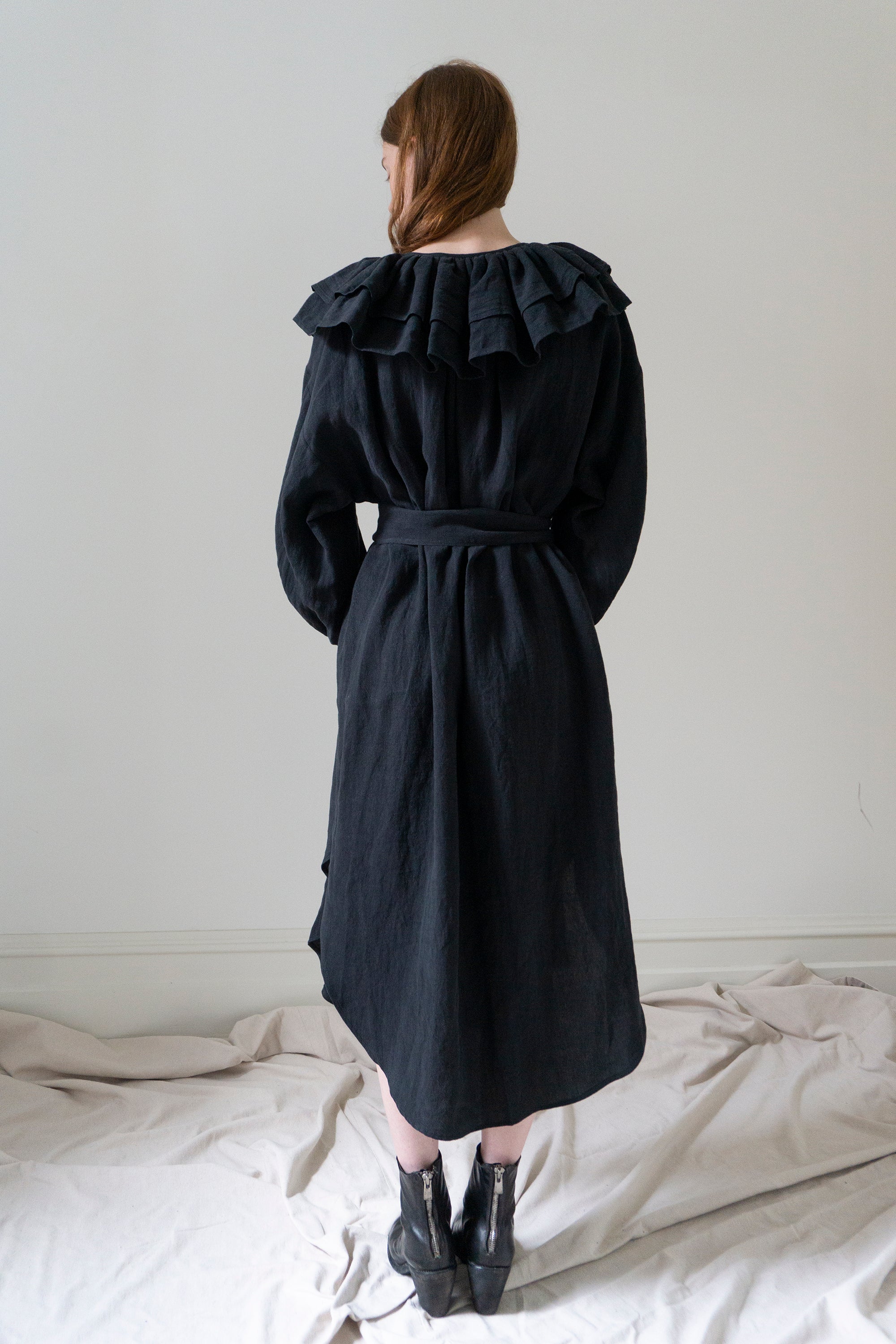 Robe en lin Rosario - Noir