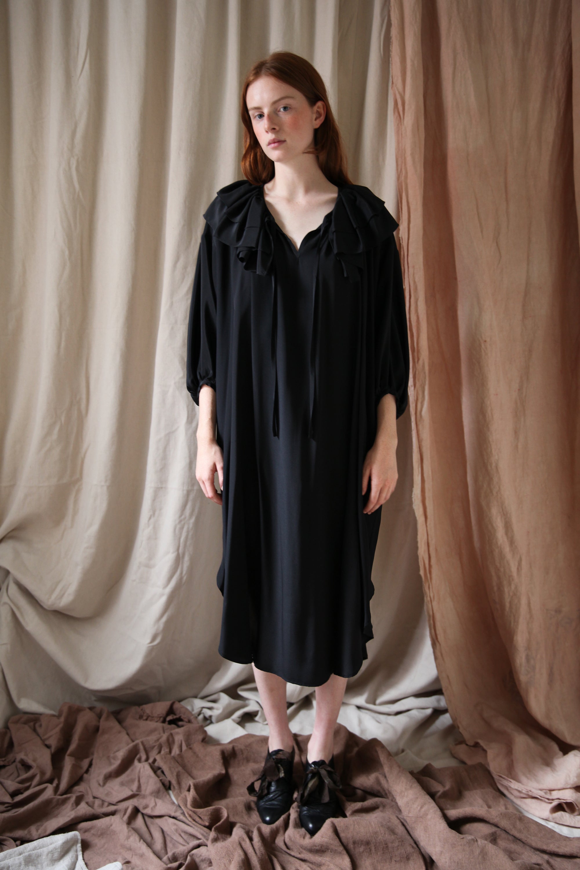 Rosario Dress - Black Silk Crepe