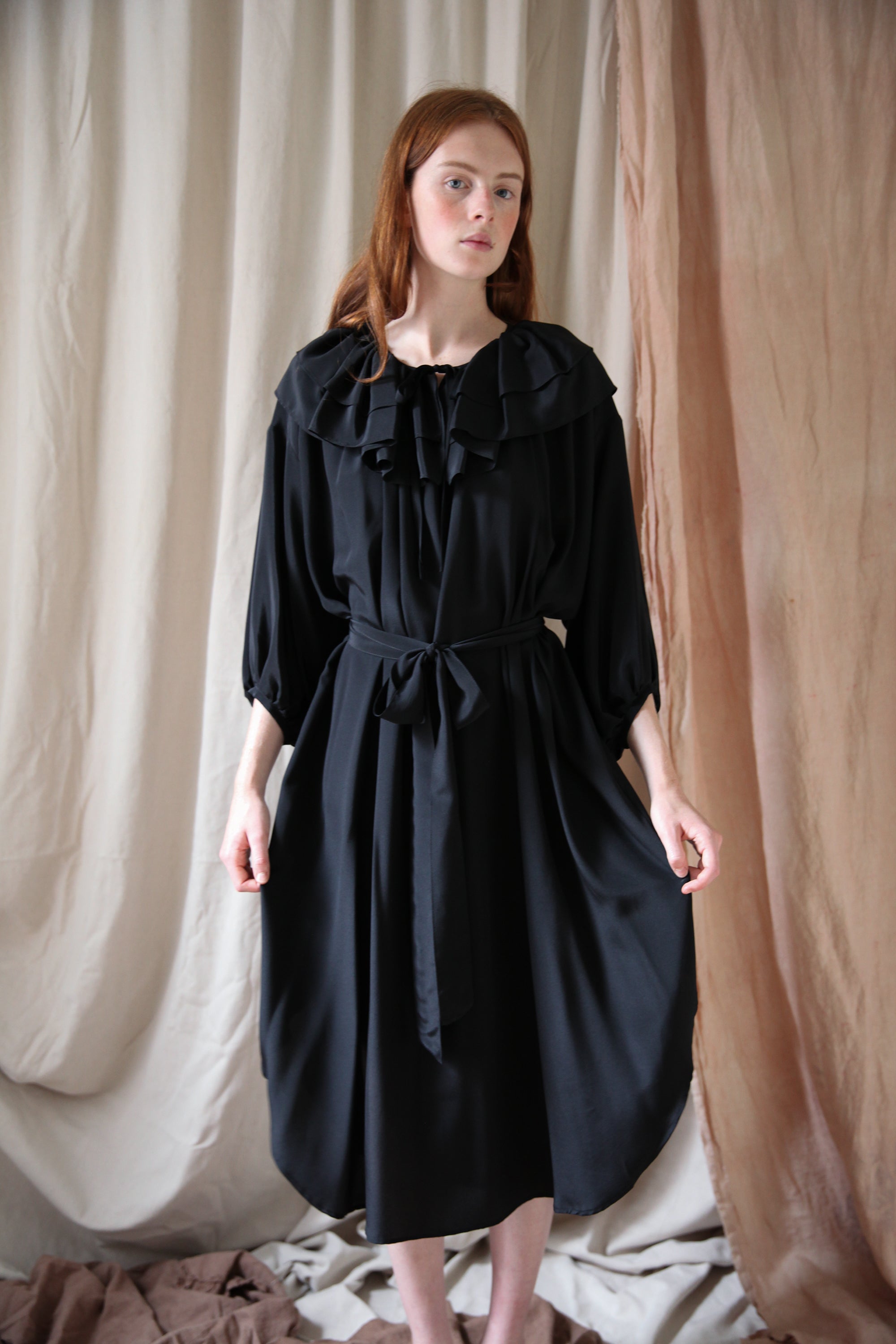 Rosario Dress - Black Silk Crepe