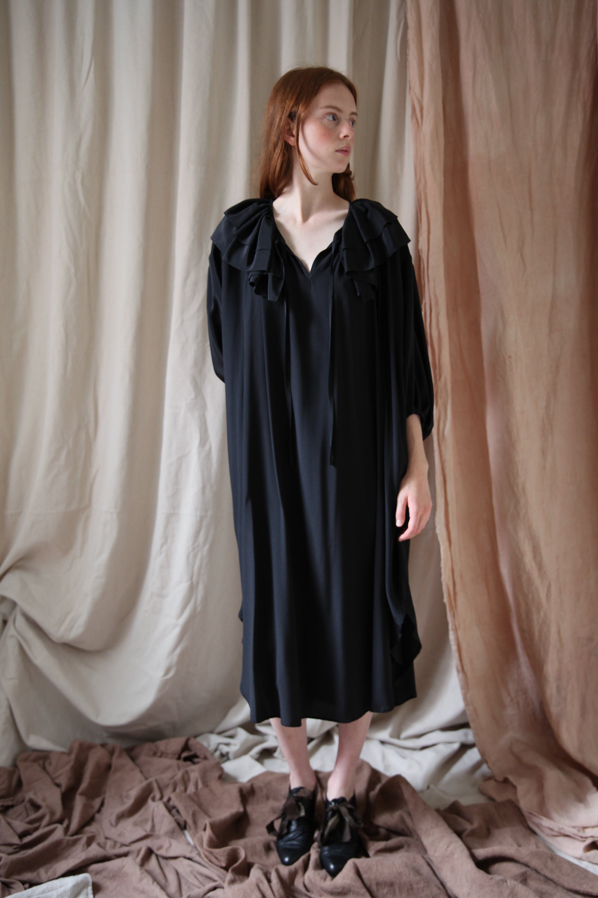 Rosario Dress - Black Silk Crepe