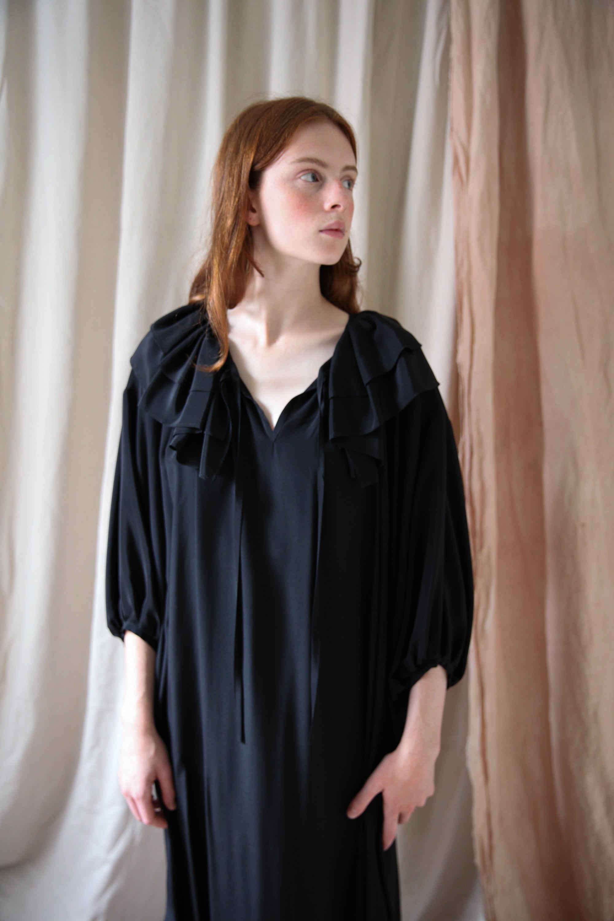 Rosario Dress - Black Silk Crepe