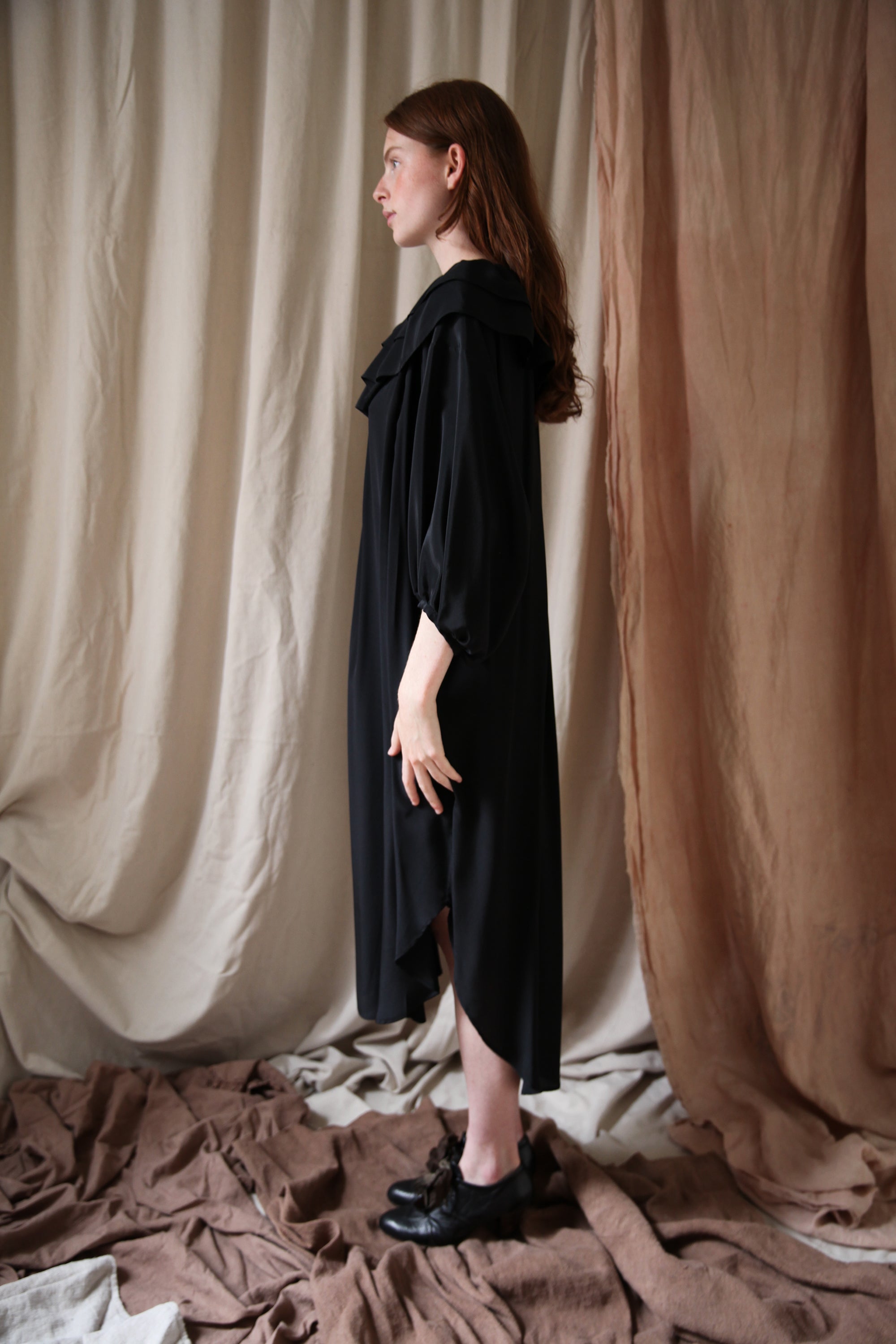 Rosario Dress - Black Silk Crepe