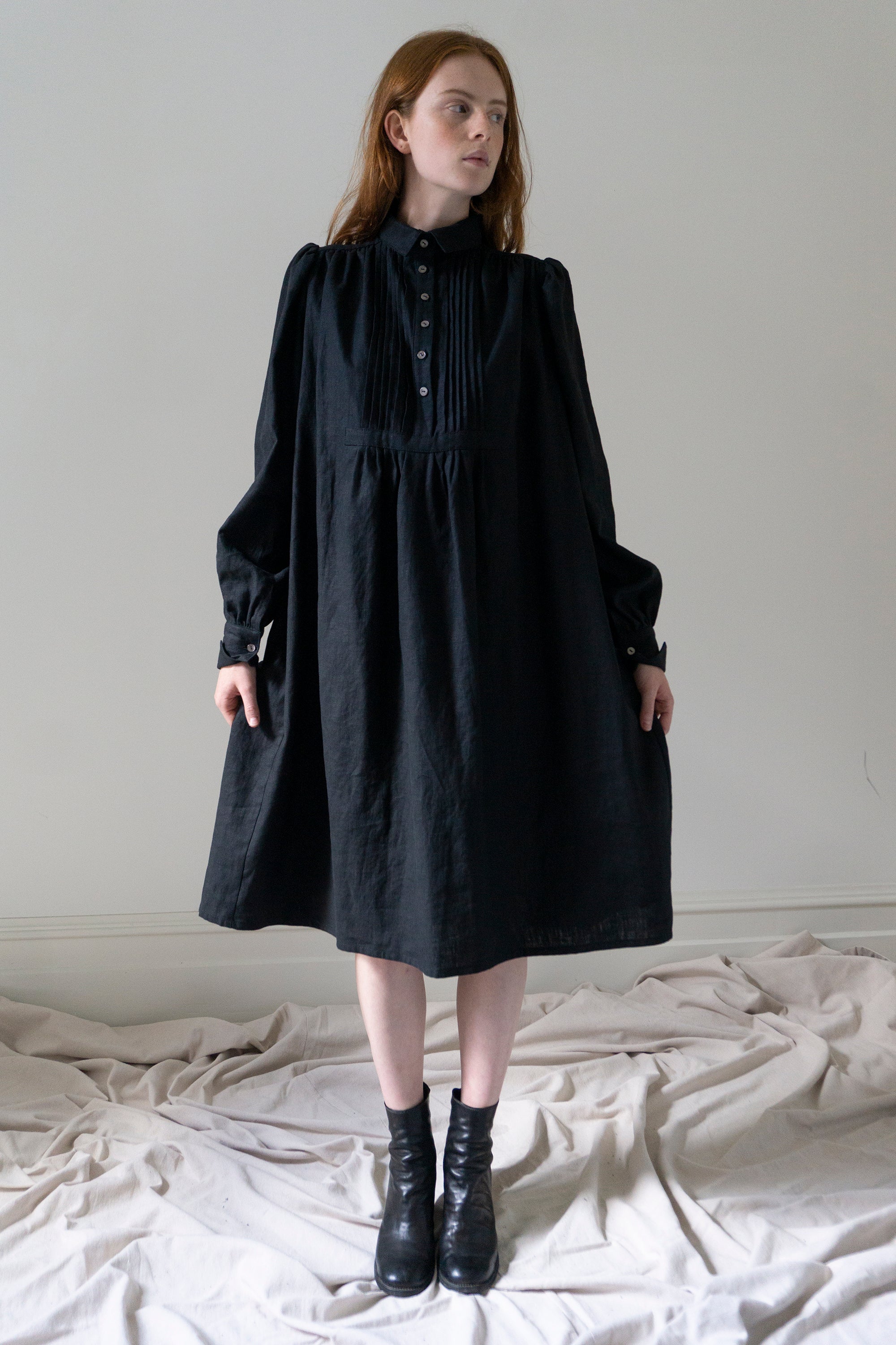 Shelley Linen Dress - Black