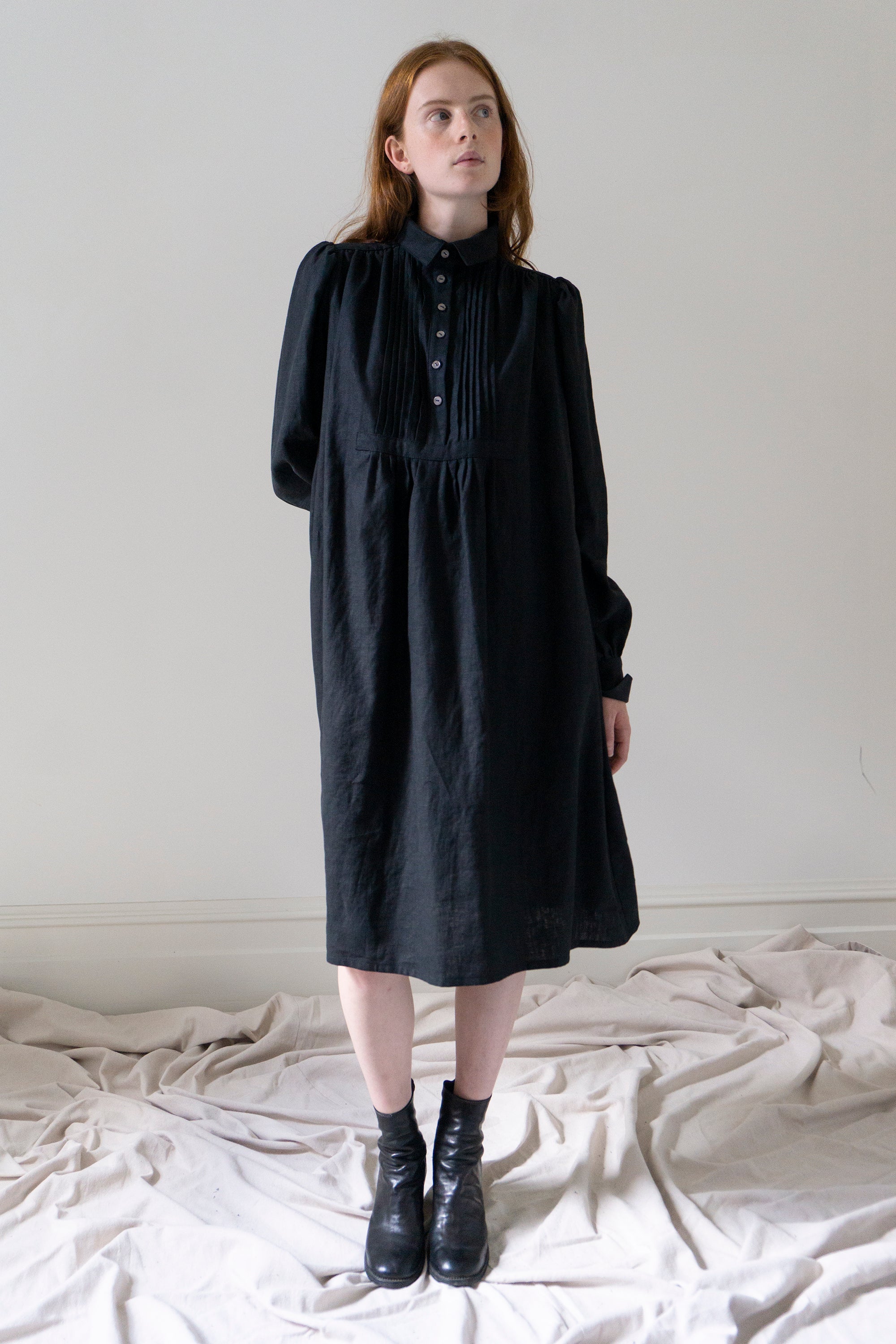 Shelley Linen Dress - Black