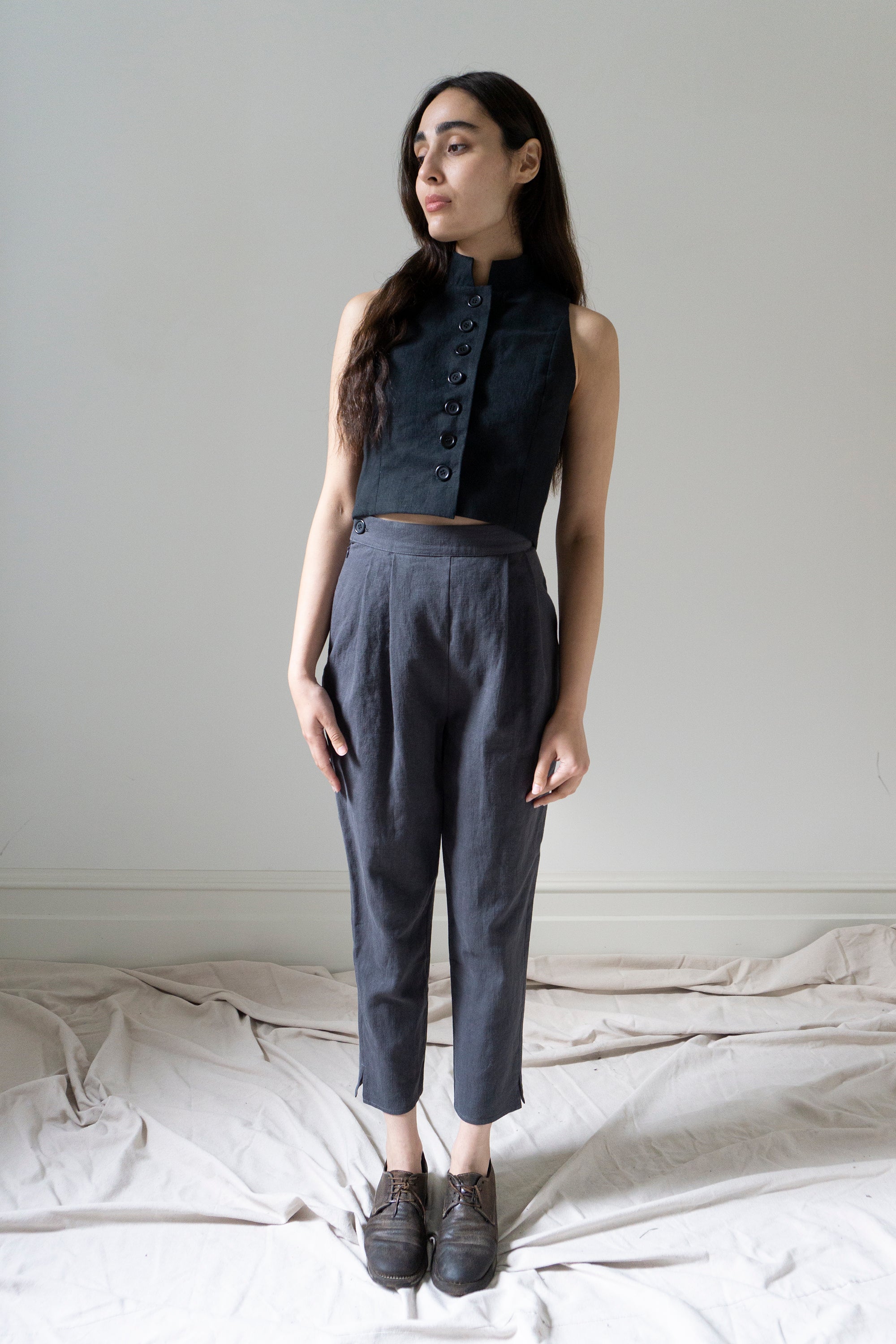 Simone Linen Trousers - Slate