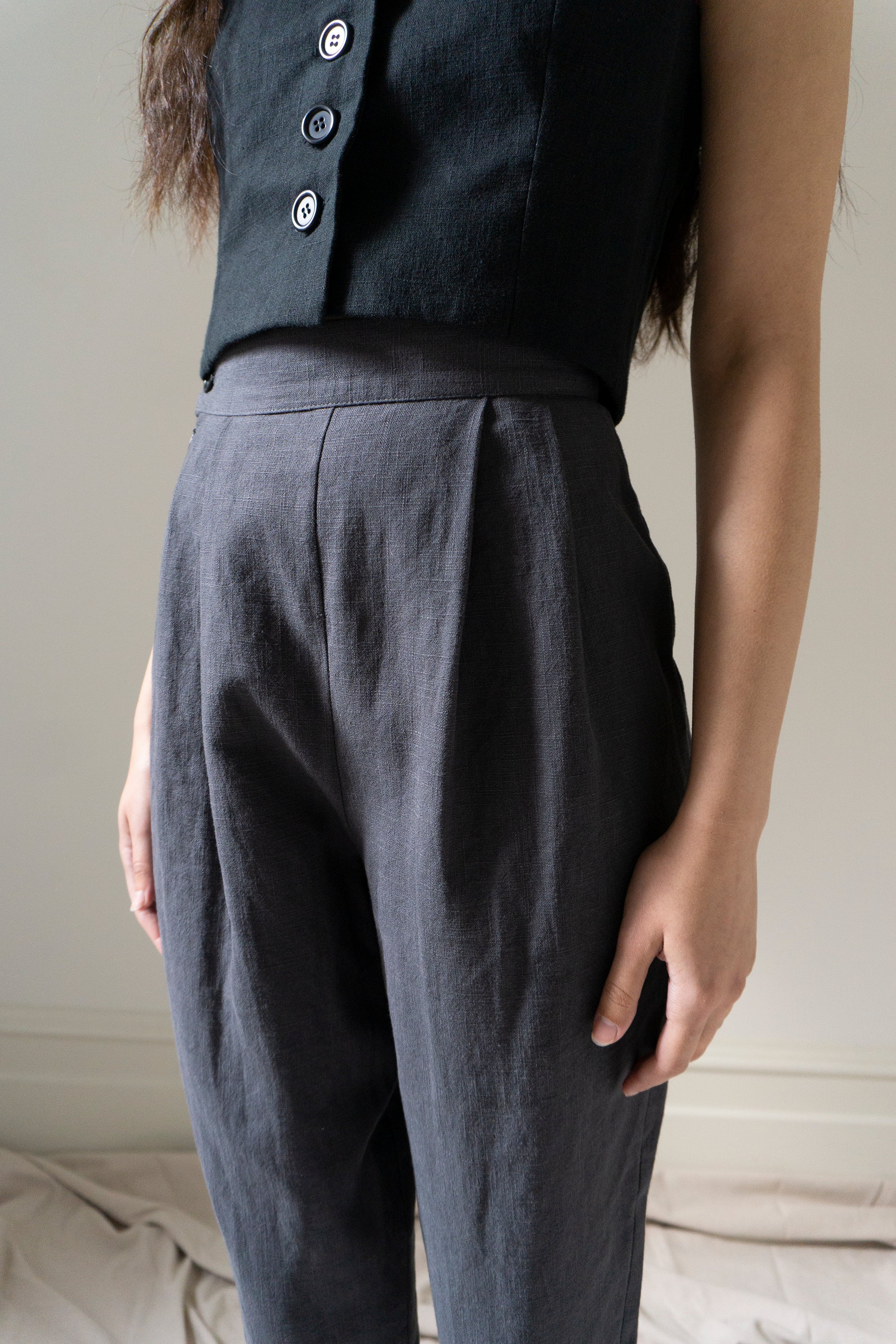 Simone Linen Trousers - Slate