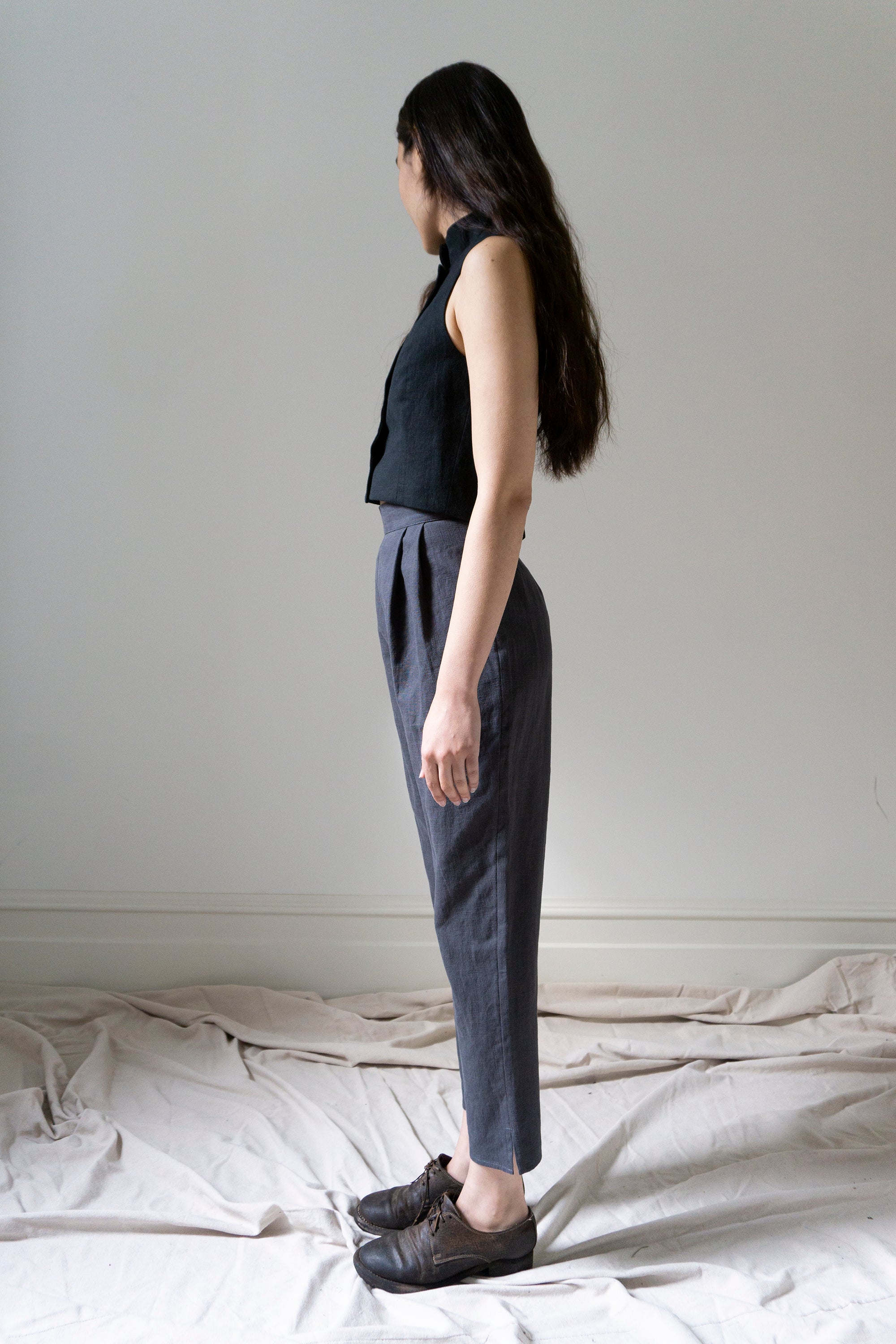 Pantalon en lin Simone - Ardoise