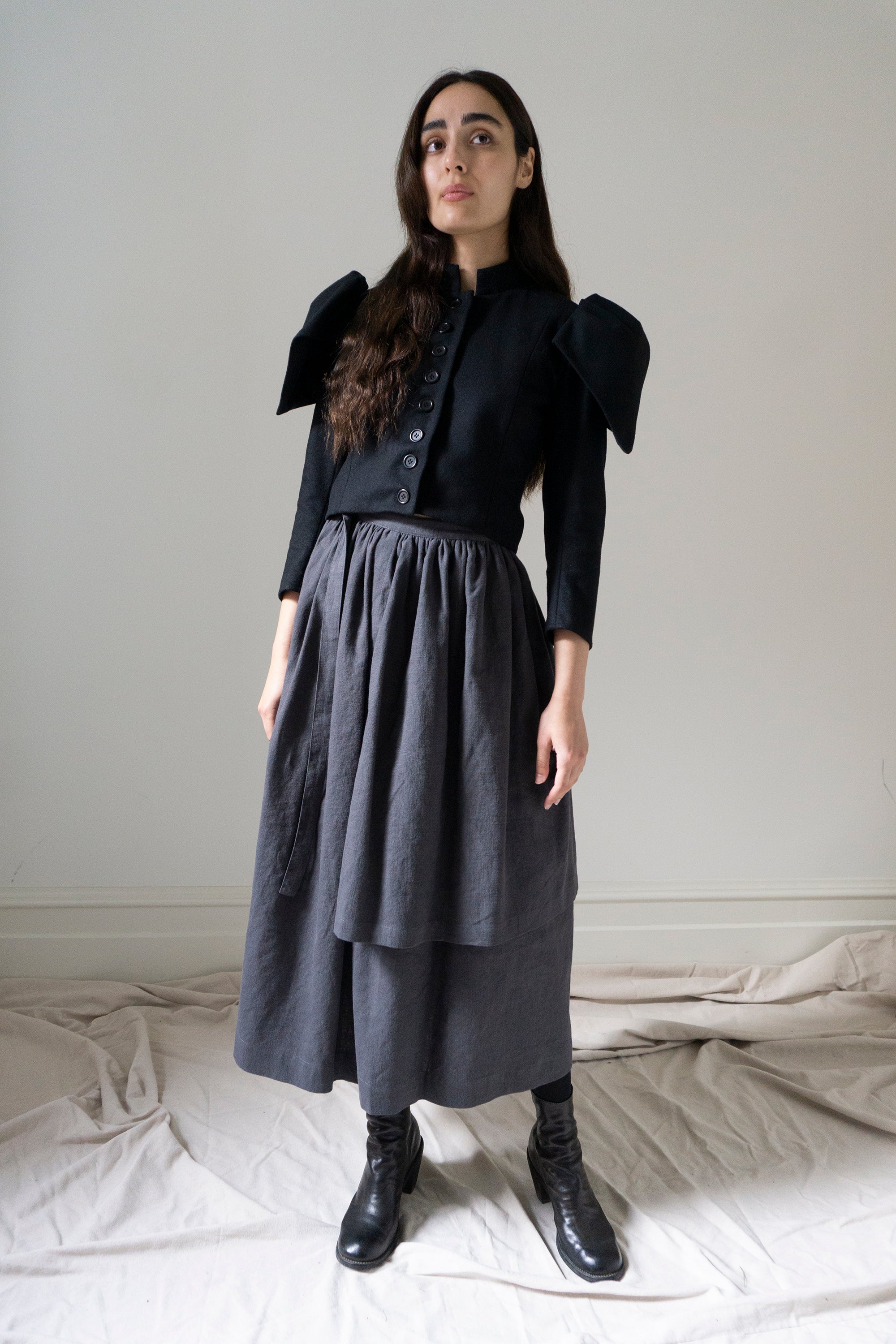 Solange Linen Skirt - Slate