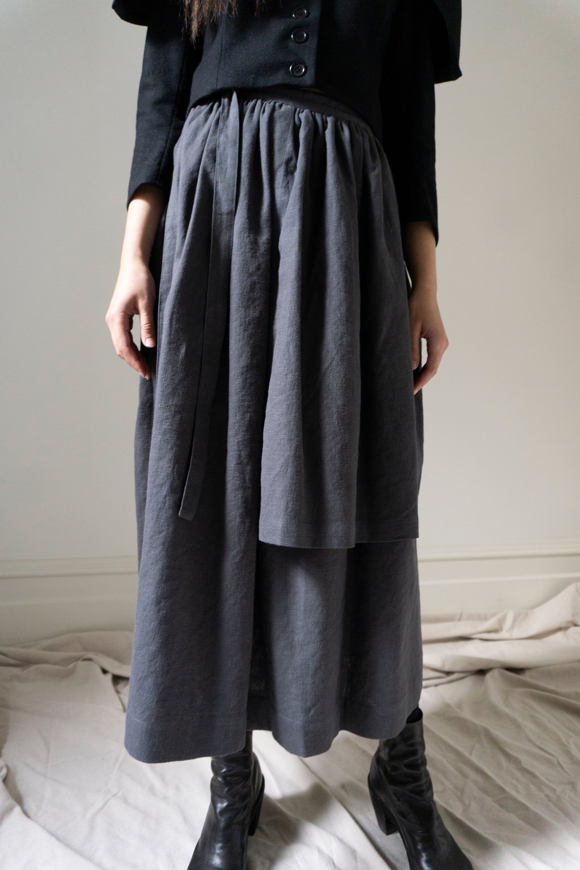 Solange Linen Skirt - Slate