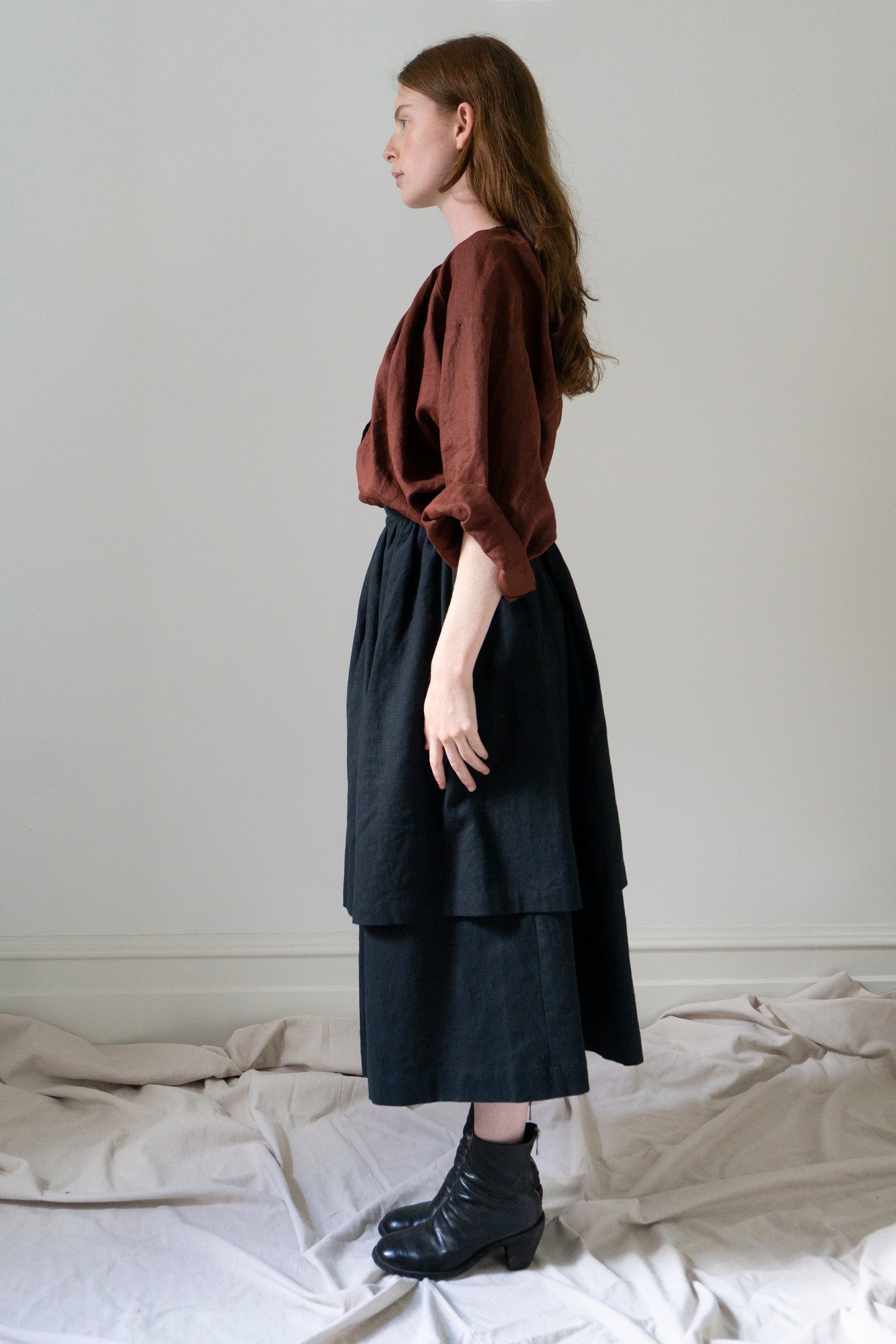 Solange Linen Skirt - Black