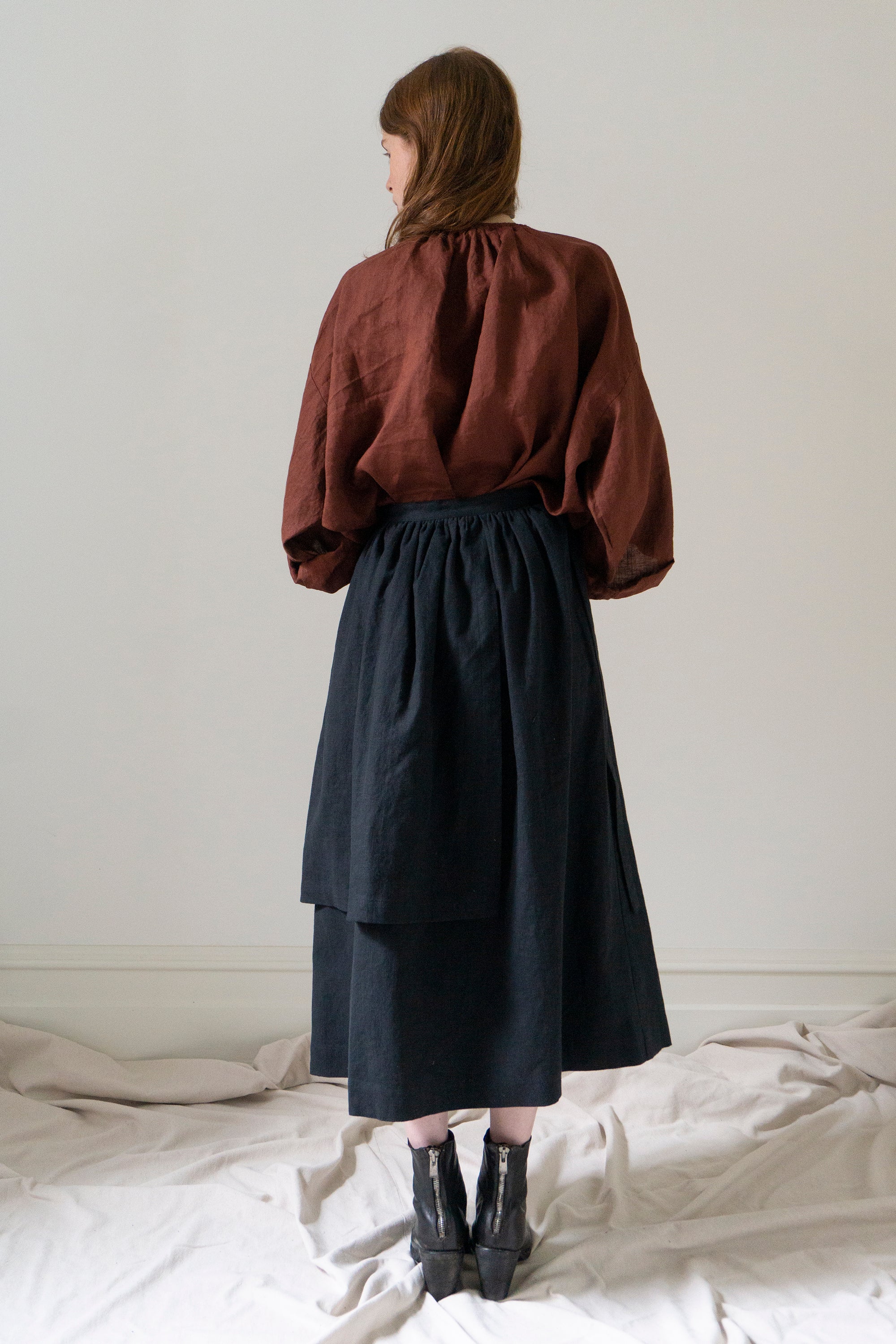 Solange Linen Skirt - Black