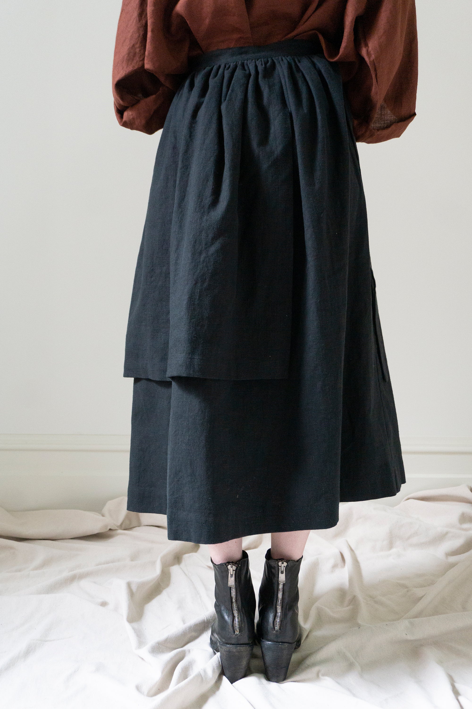 Solange Linen Skirt - Black