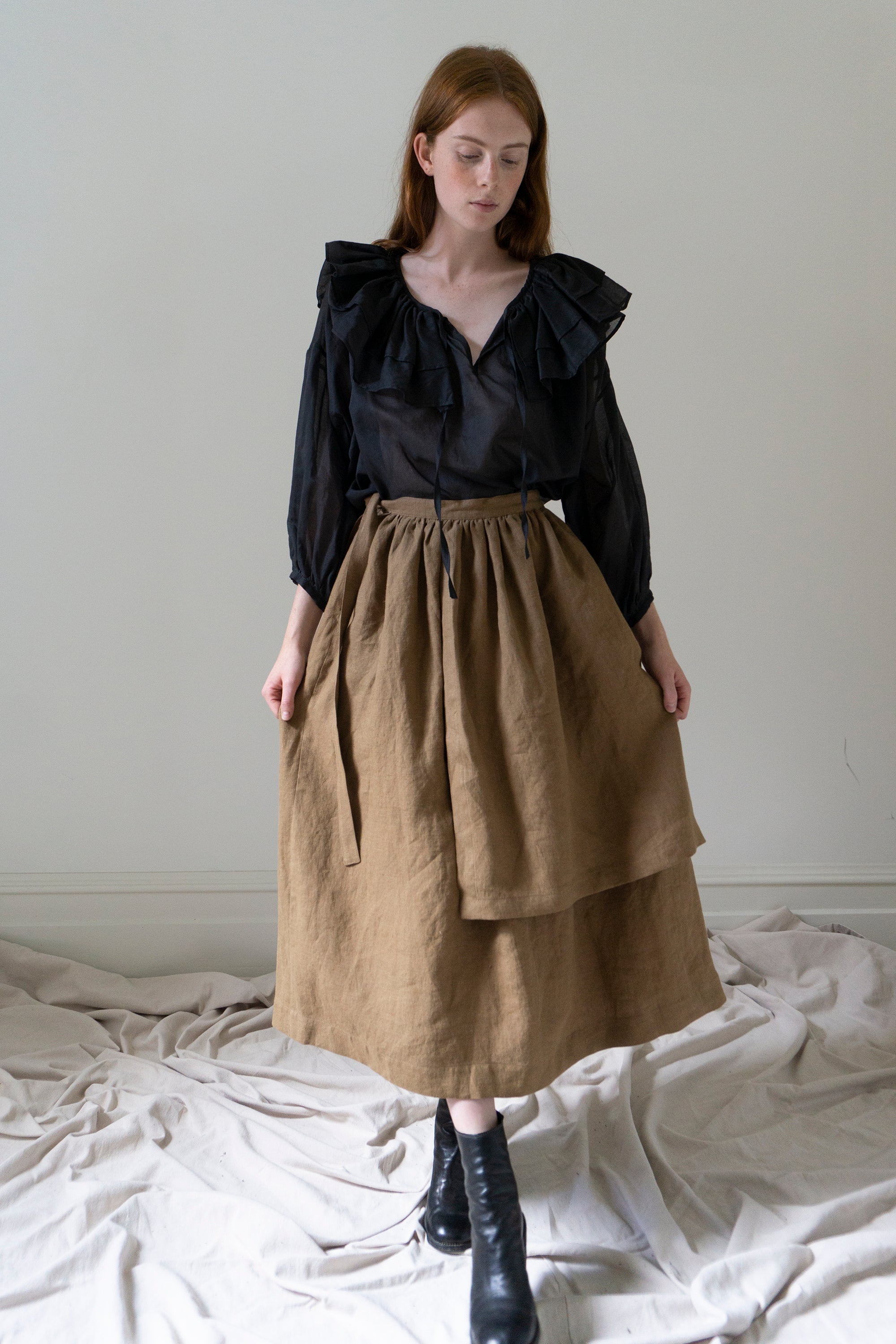 Solange Linen Skirt - Willow