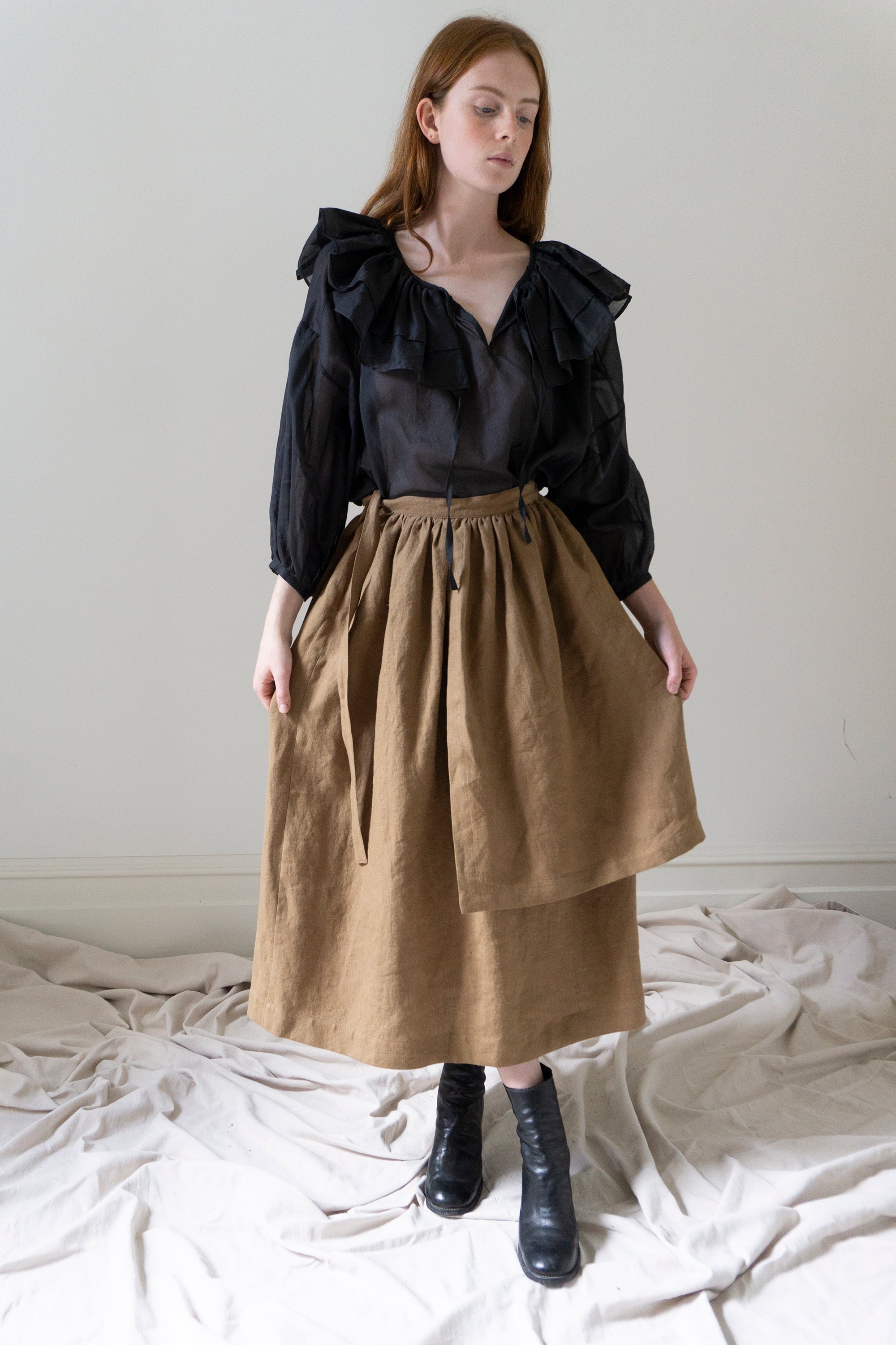 Solange Linen Skirt - Willow