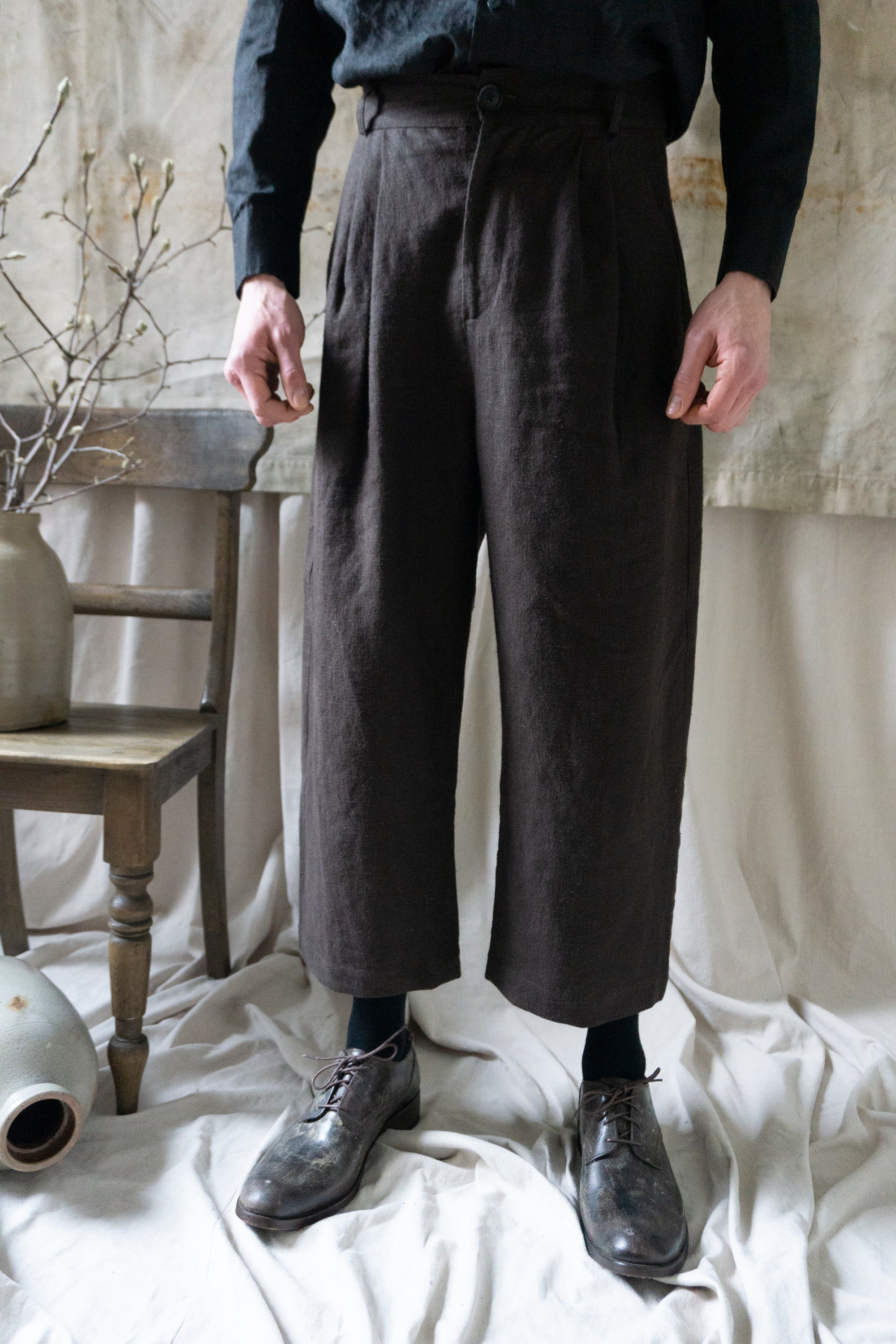 Pantalon en lin Rimbaud - Marron