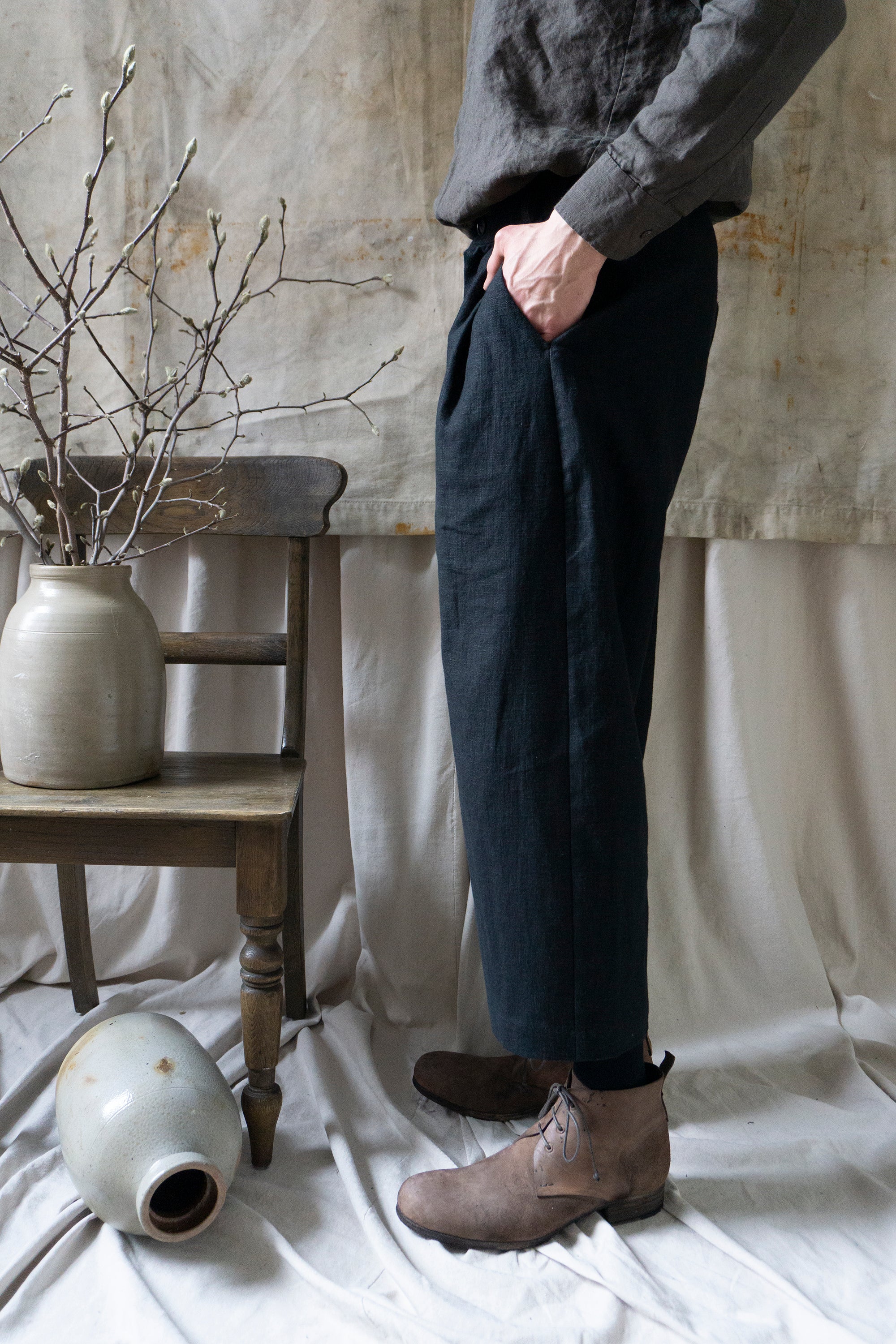 Rimbaud Linen Trousers - Black