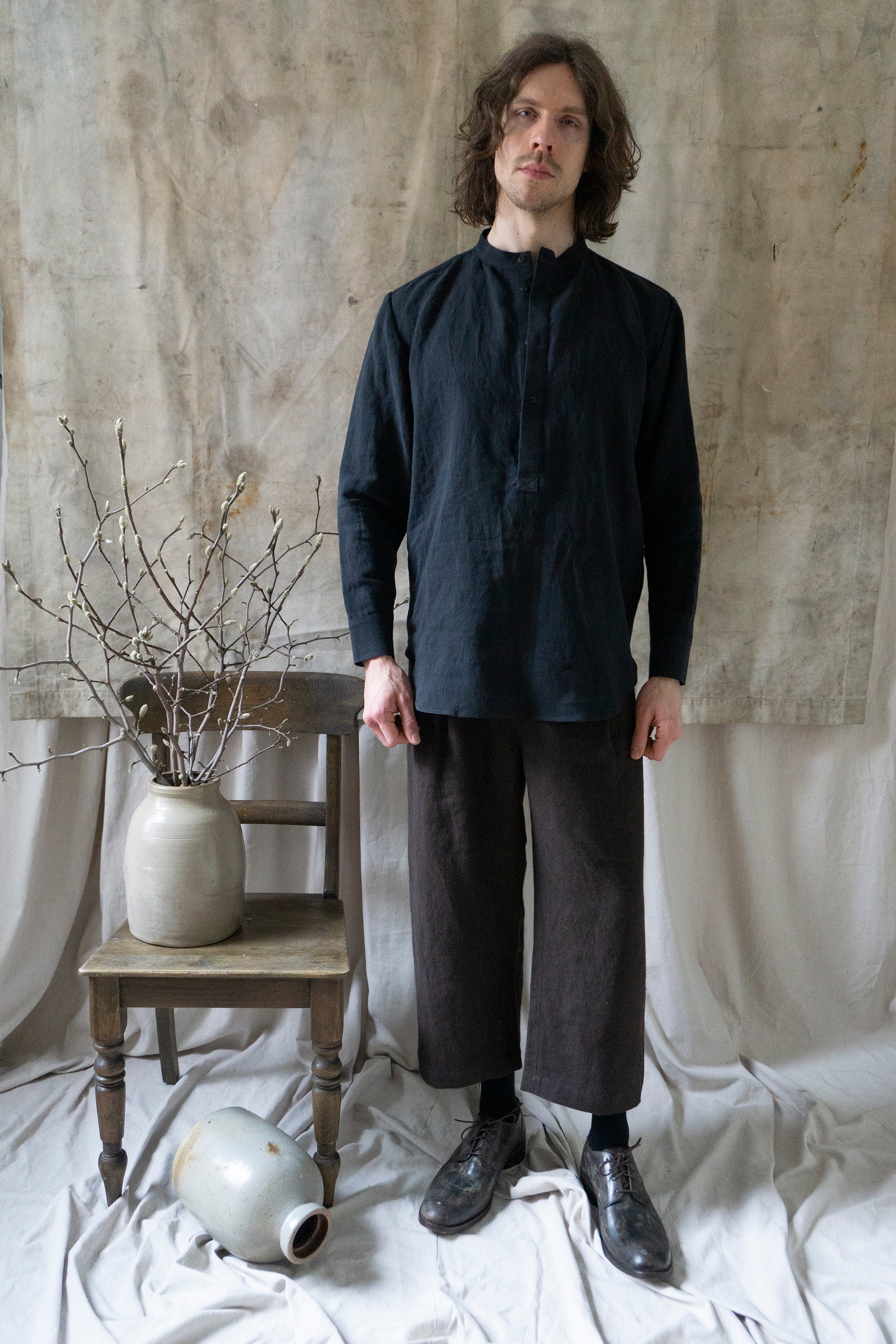 Verlaine Linen Shirt - Black