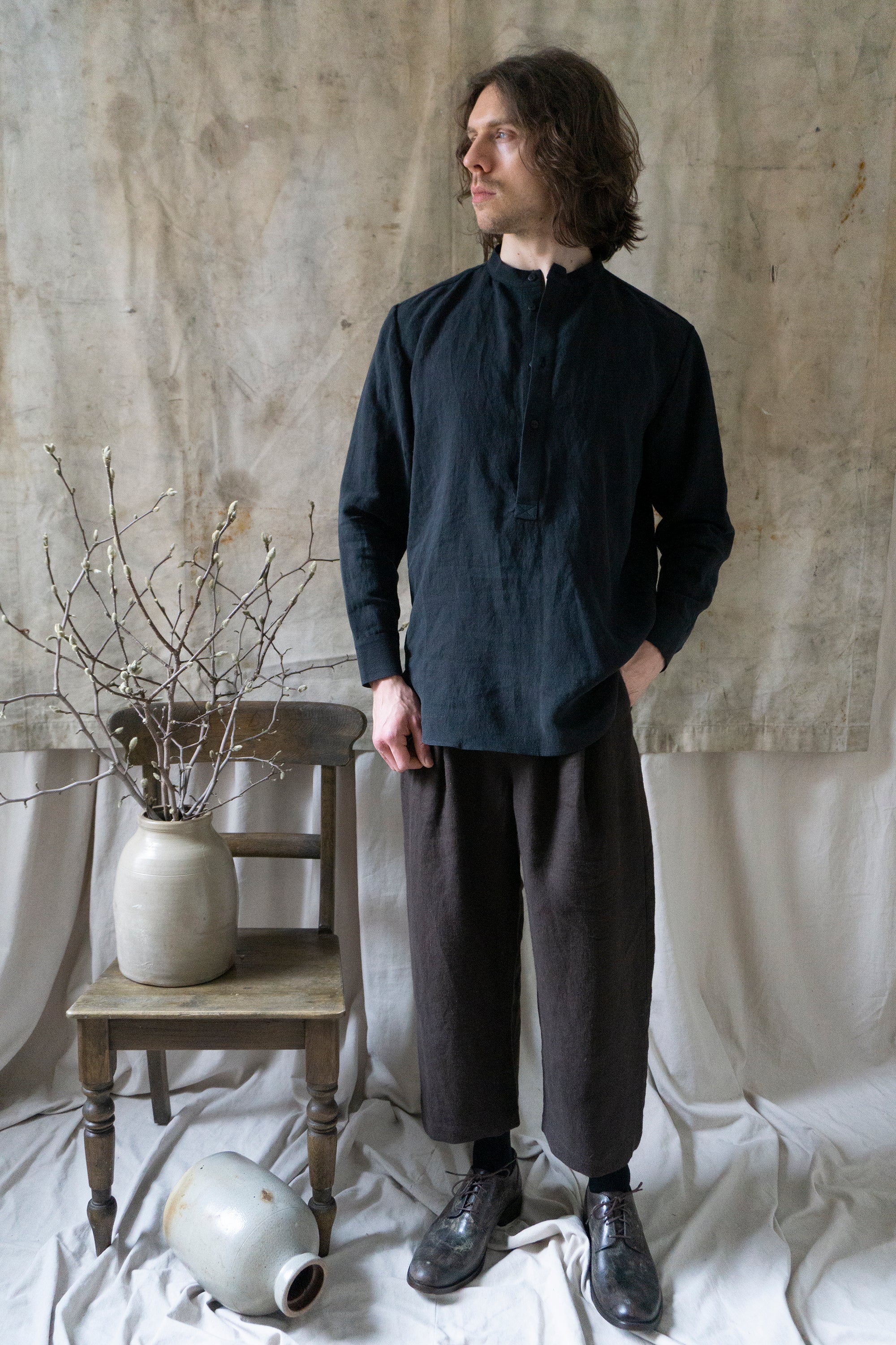 Verlaine Linen Shirt - Black