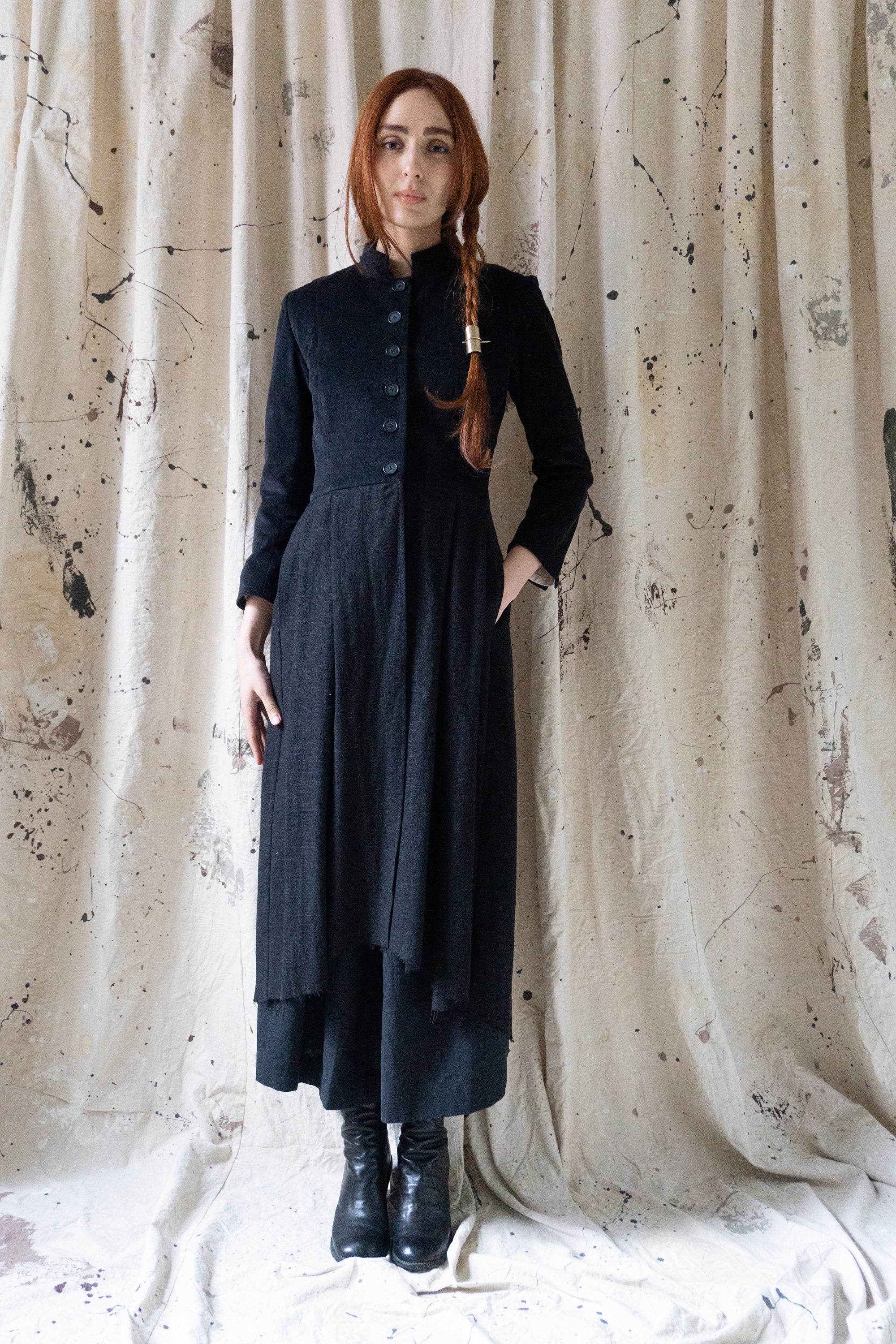 Roisin Jacket - Black Velvet & Linen