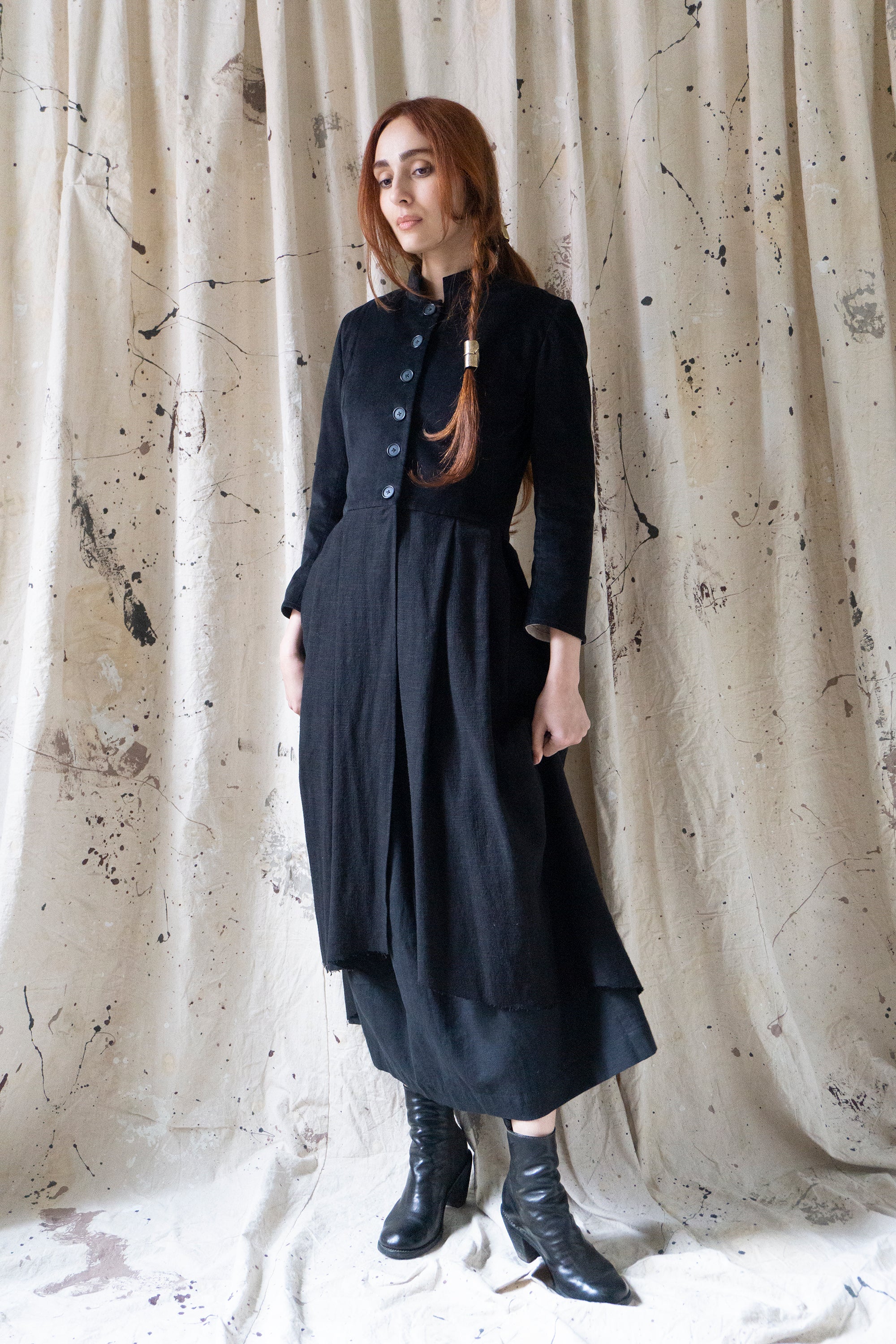 Roisin Jacket - Black Velvet & Linen