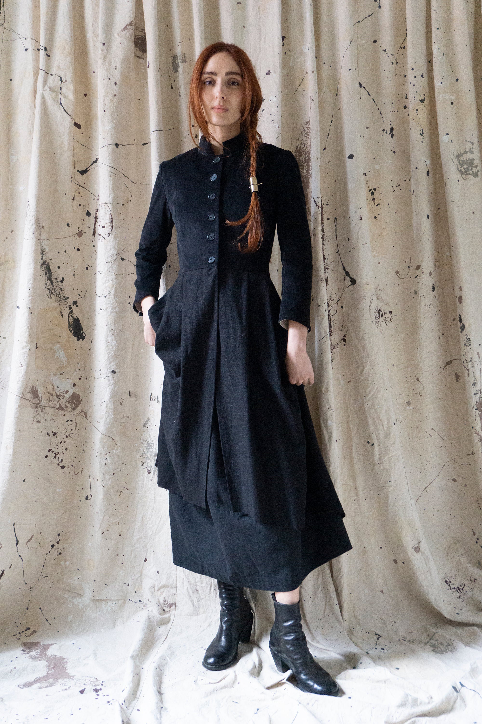 Roisin Jacket - Black Velvet & Linen