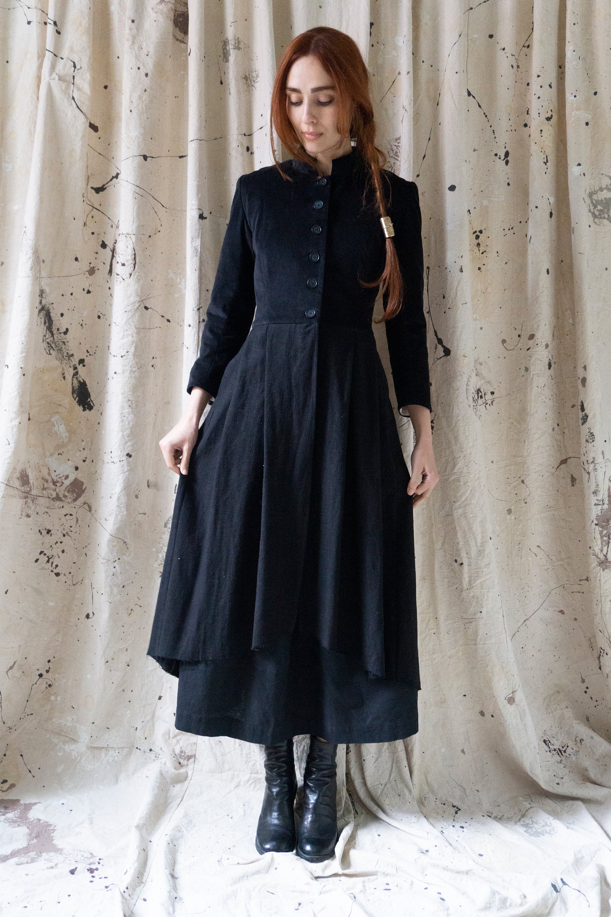 Roisin Jacket - Black Velvet & Linen