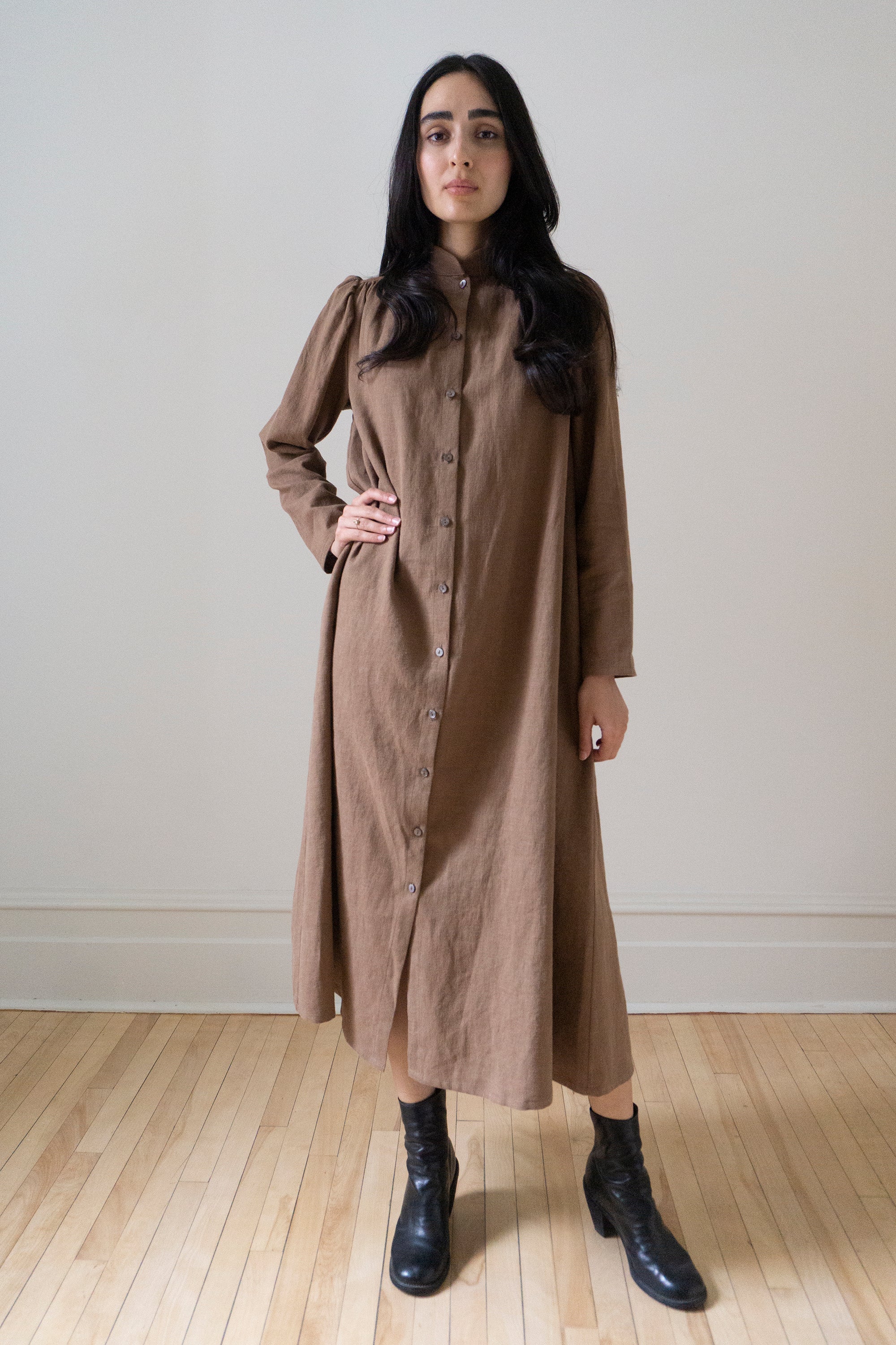 Rowan Linen Dress - Cardamom