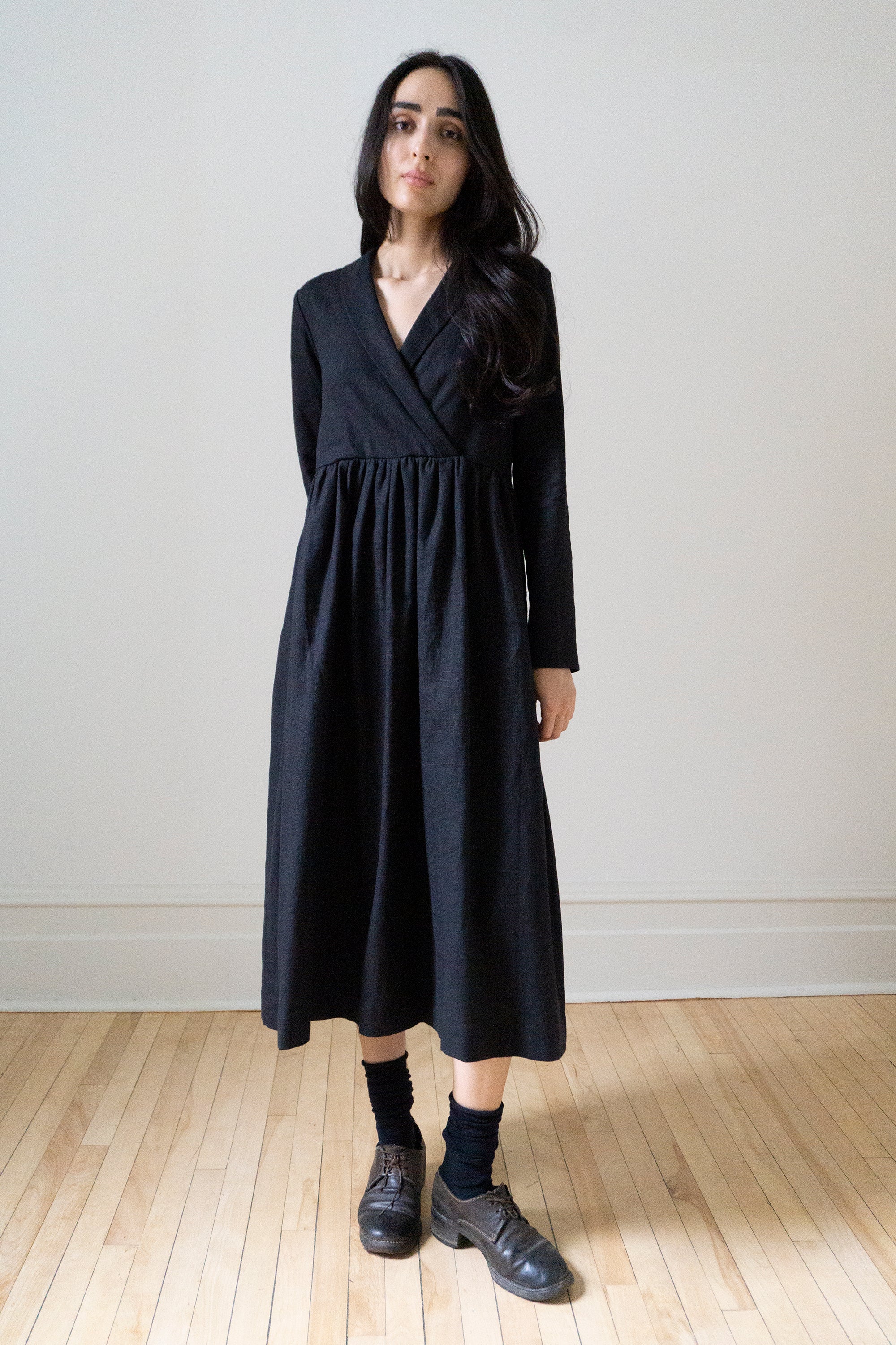Mara Dress - Black Linen