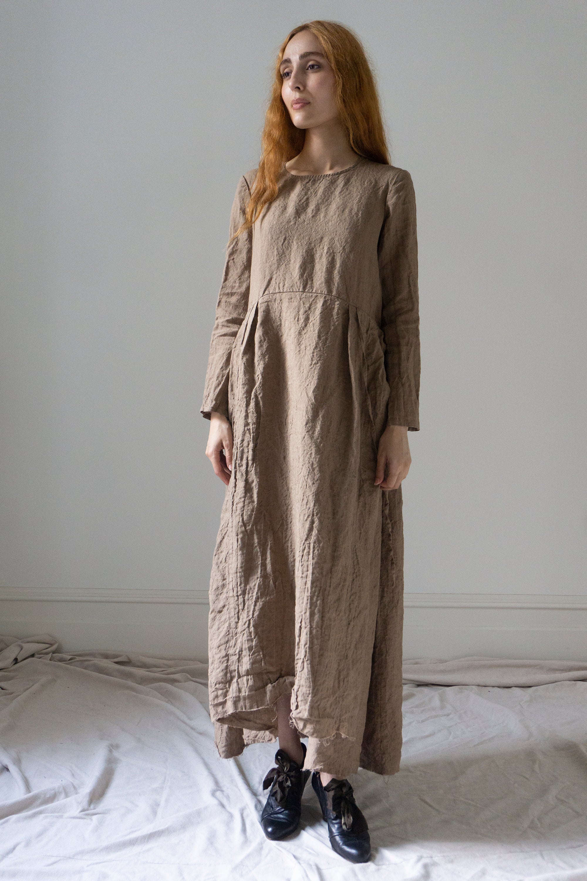 Heloise Linen Dress - Wheat