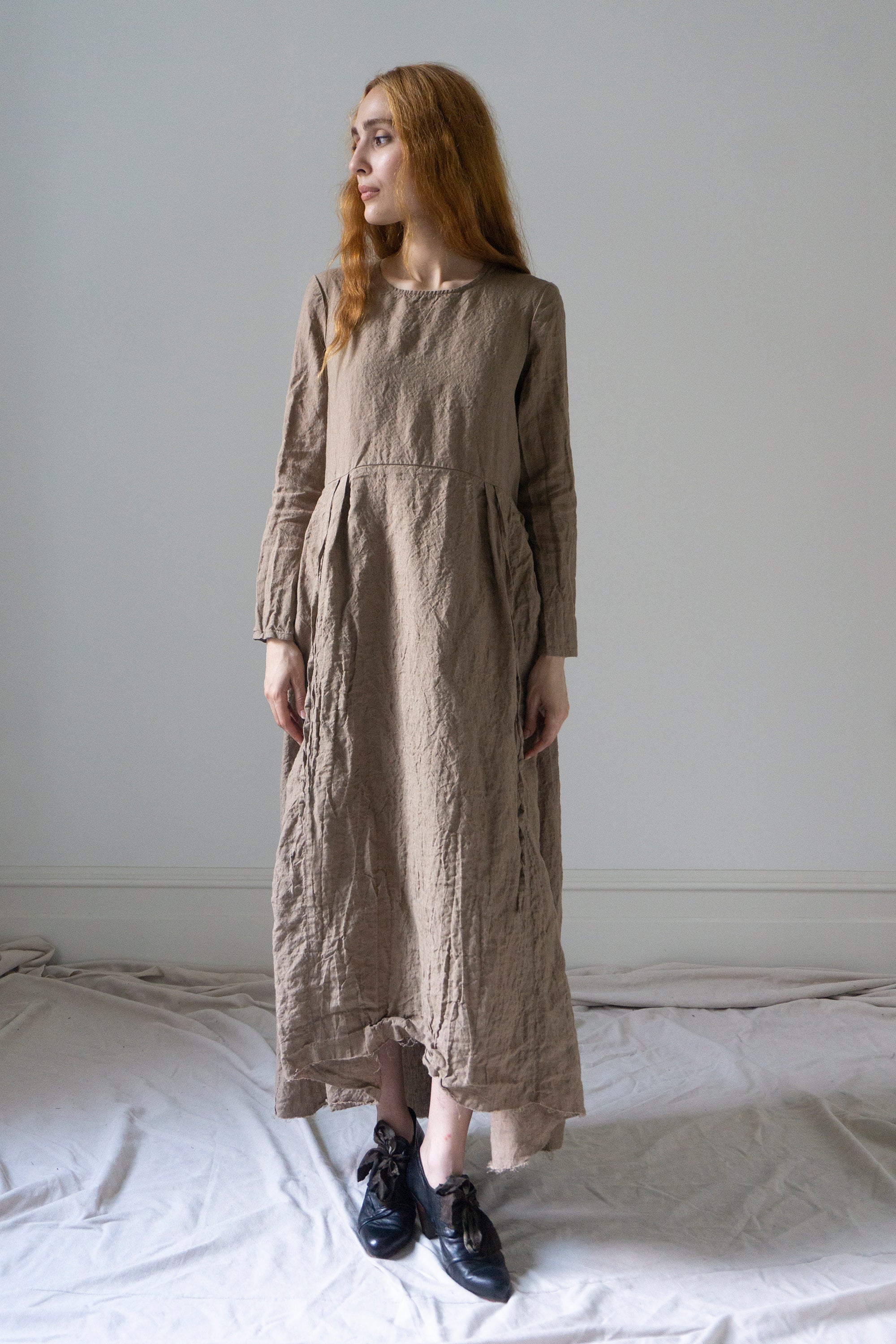 Heloise Linen Dress - Wheat