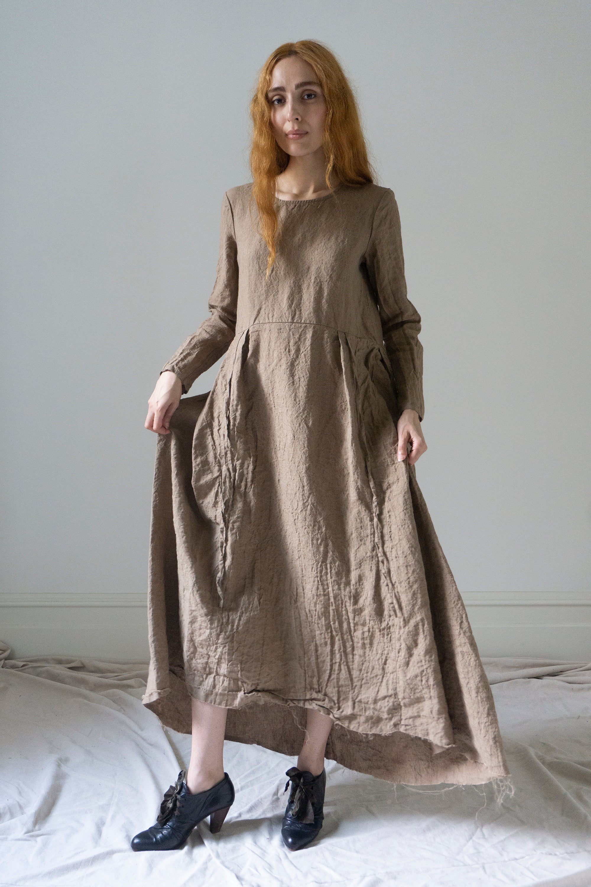 Heloise Linen Dress - Wheat