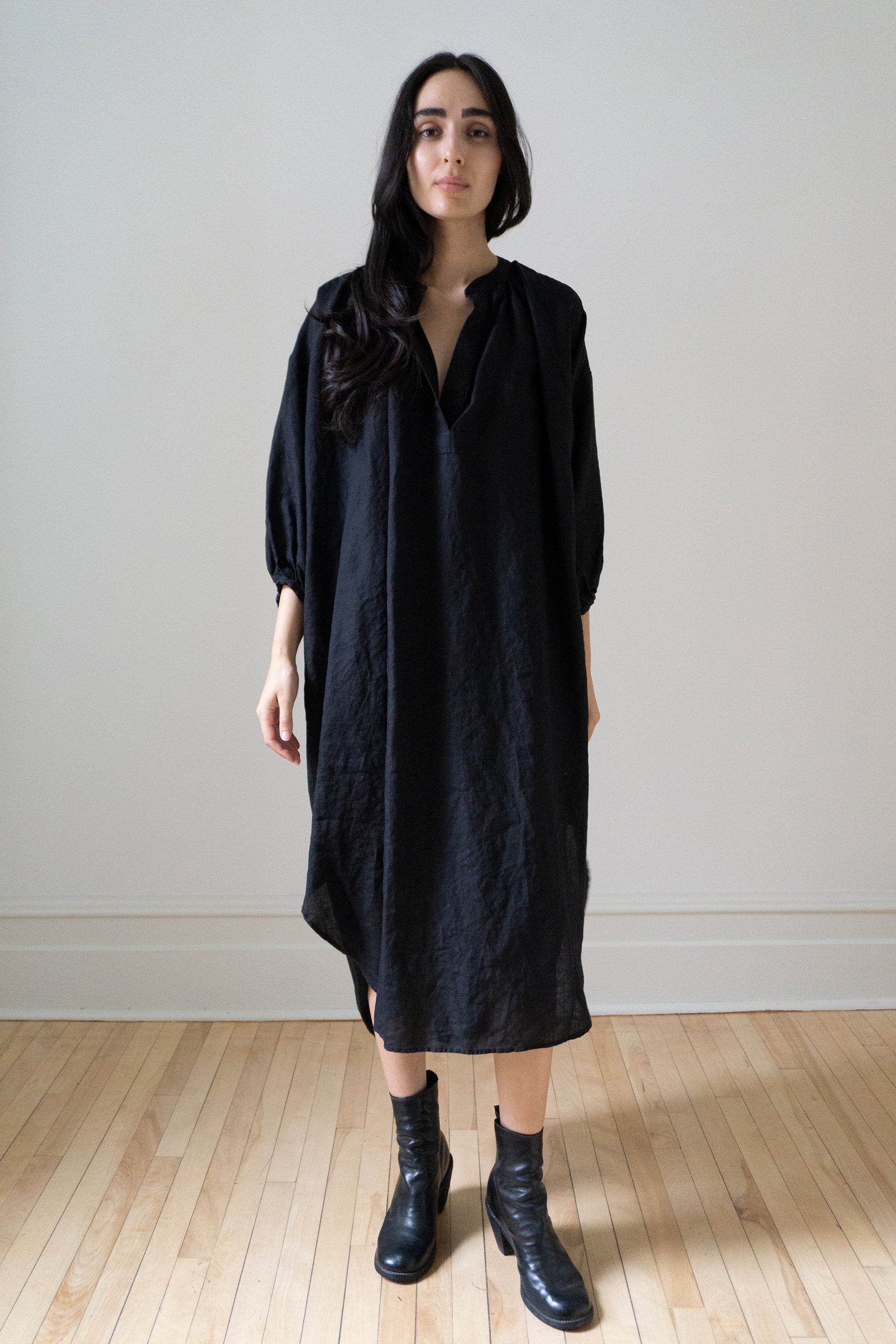 Severine Linen Dress - Black *PRE-ORDER*