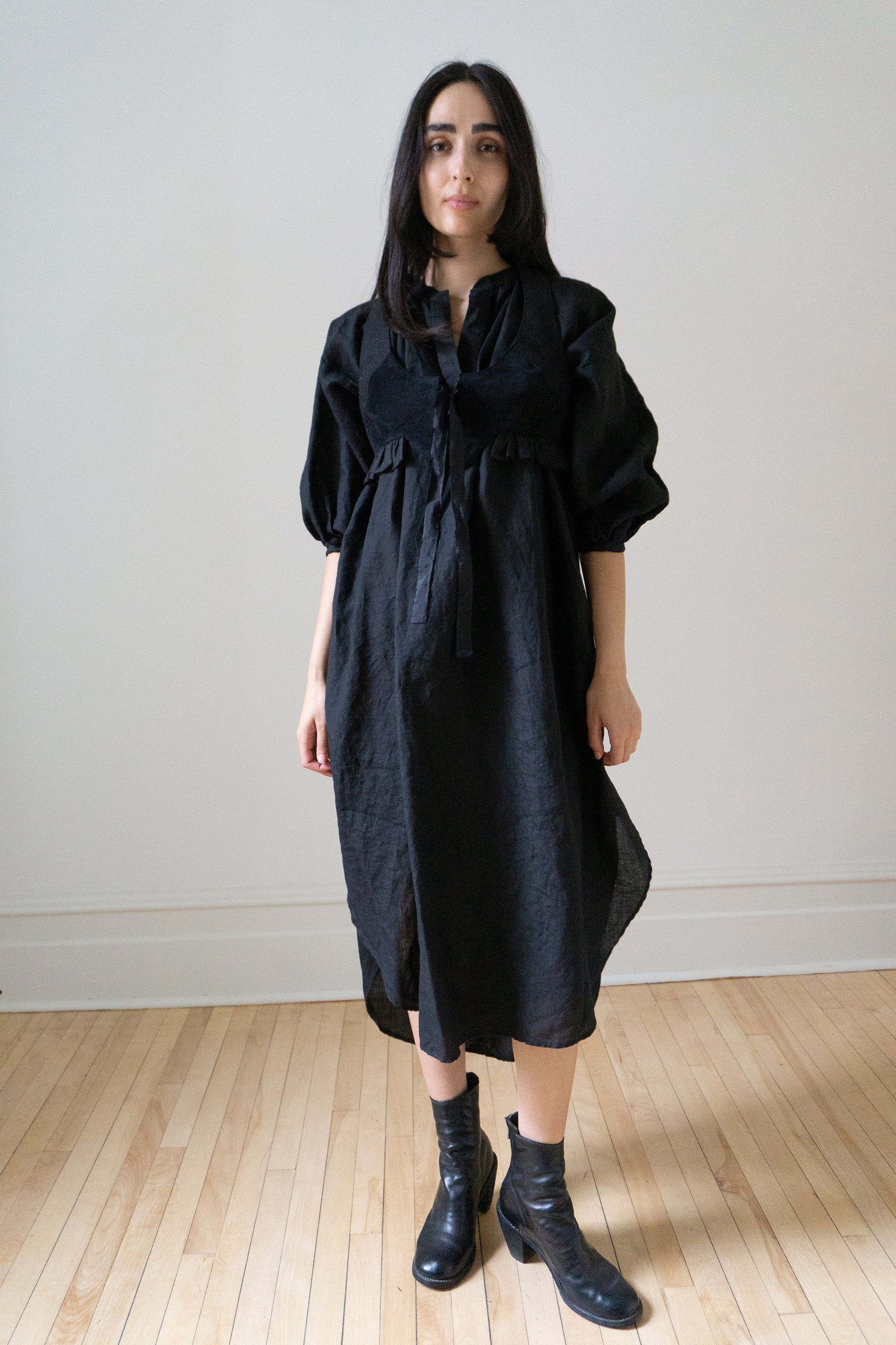 Severine Linen Dress - Black *PRE-ORDER*