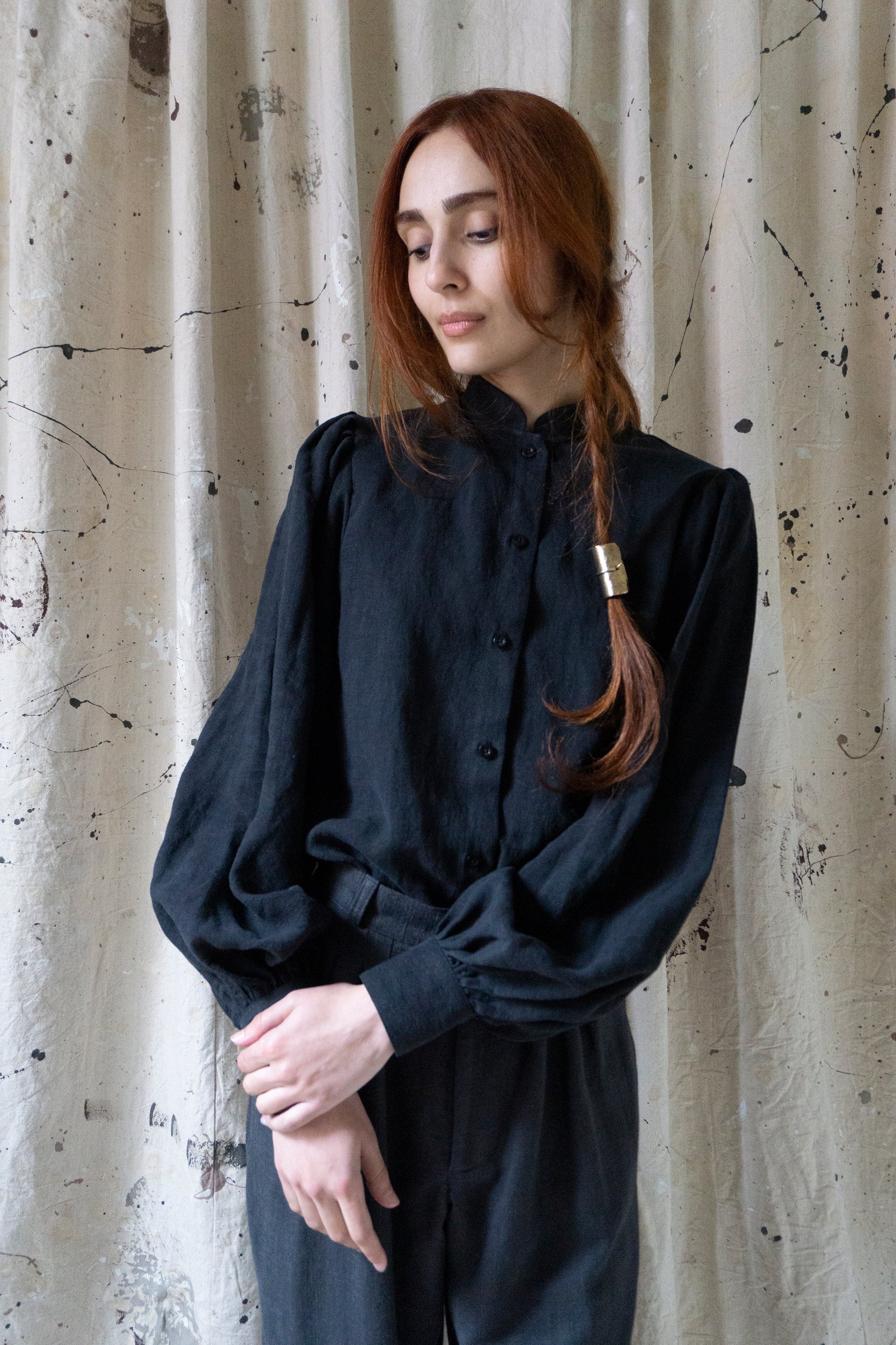 Sibylle Linen Blouse - Black